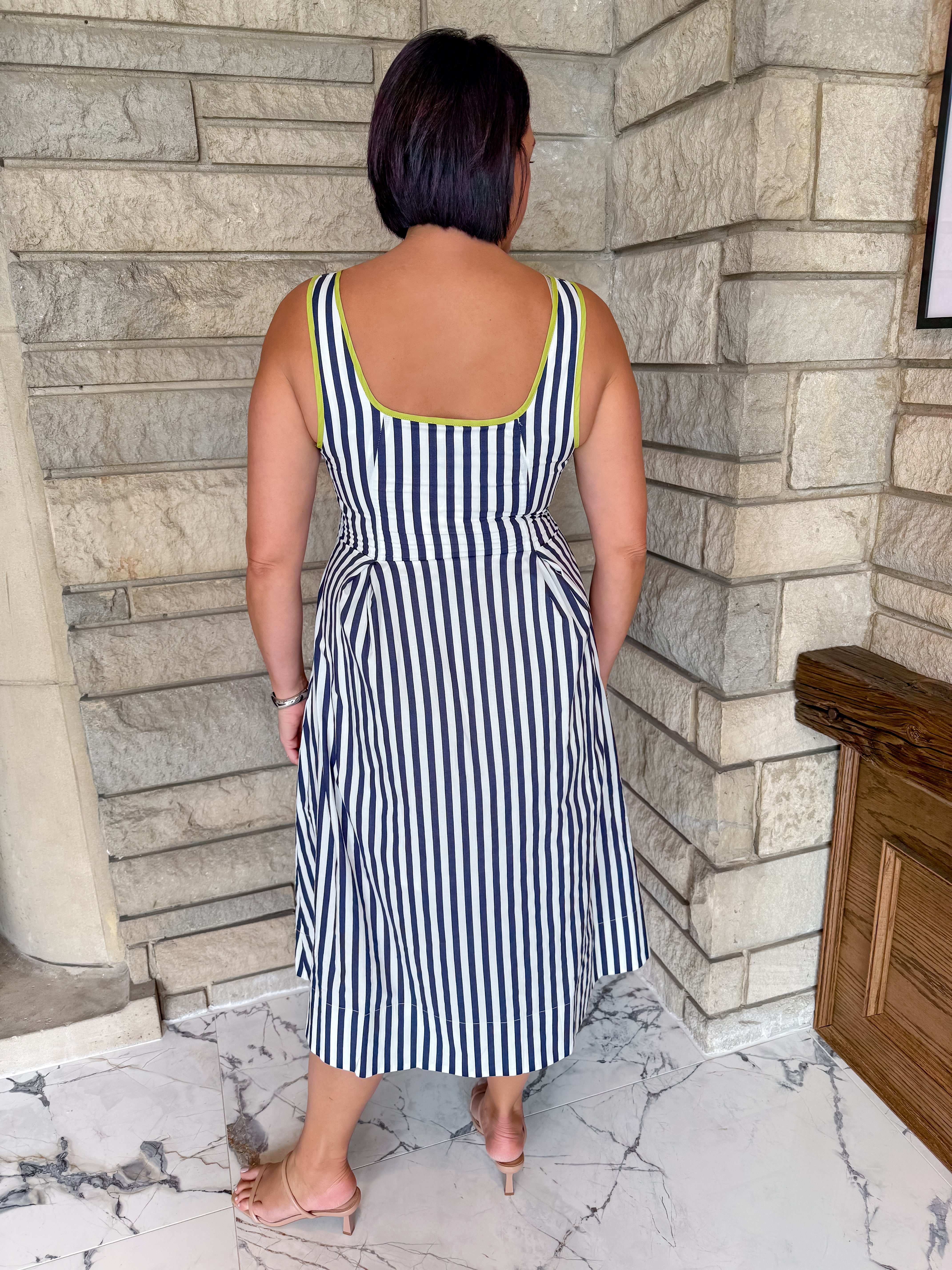 Beatrix Striped Contrast Midi Dress