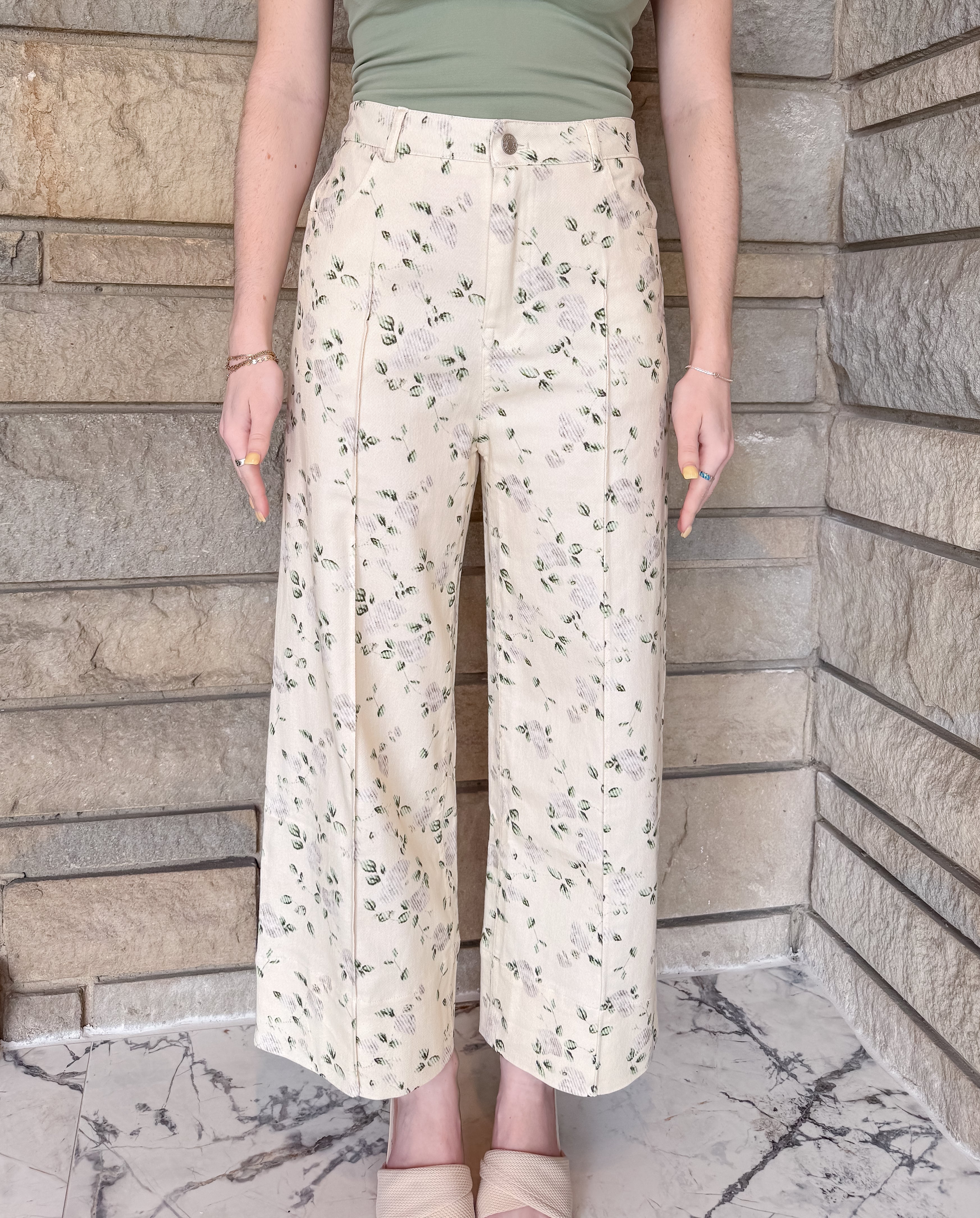 Noelle Floral Pintuck Pants