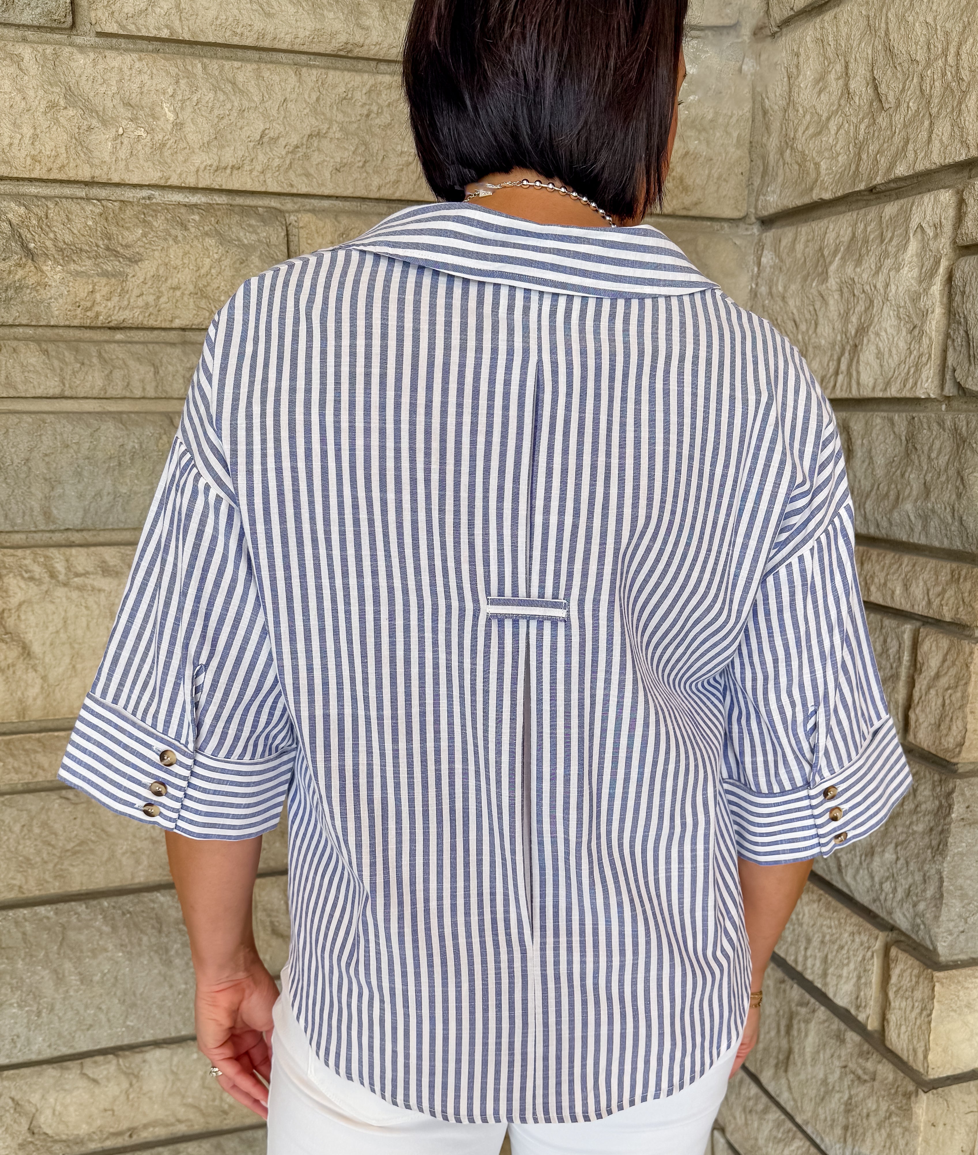 Asha Striped Collar Top