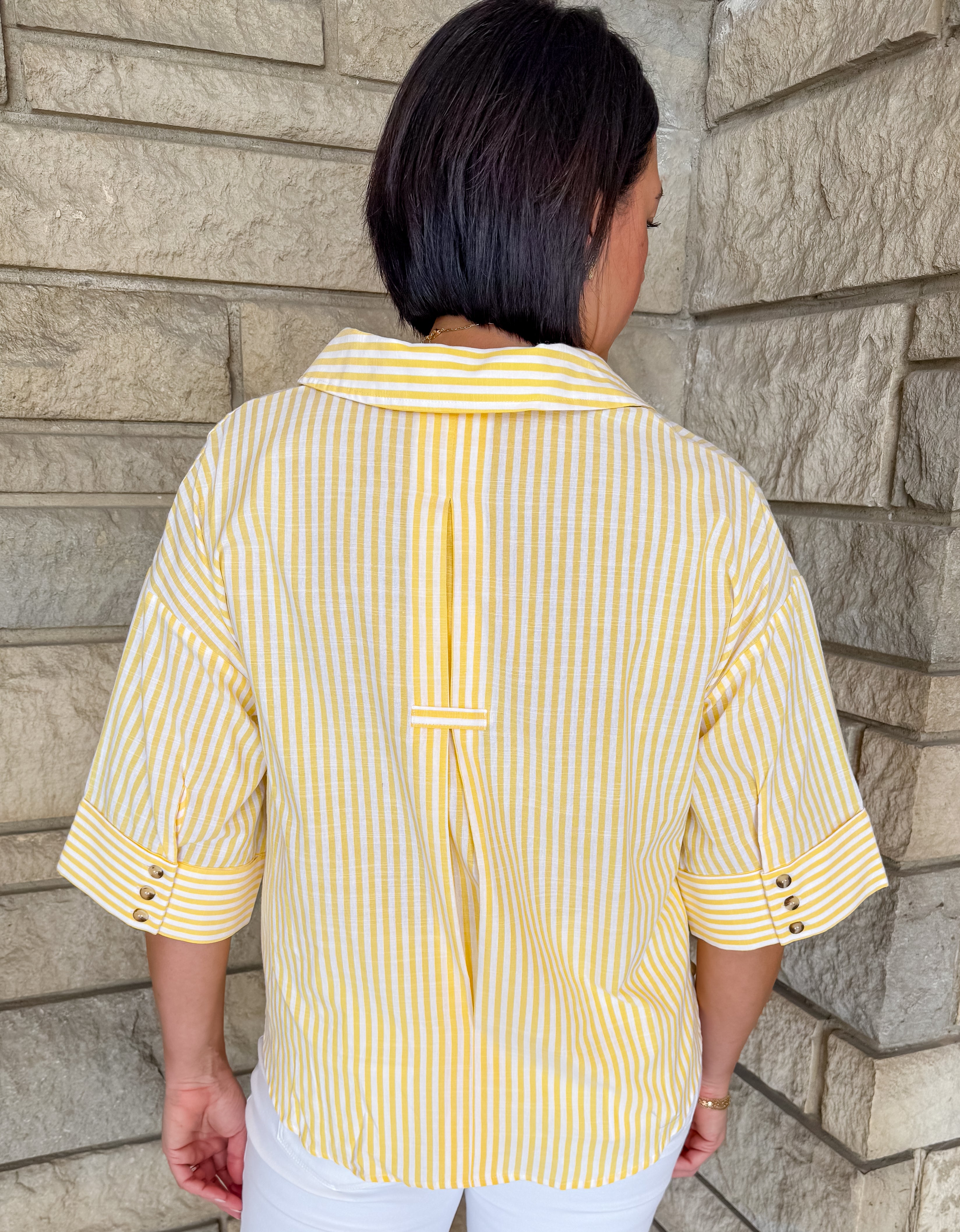 Asha Striped Collar Top