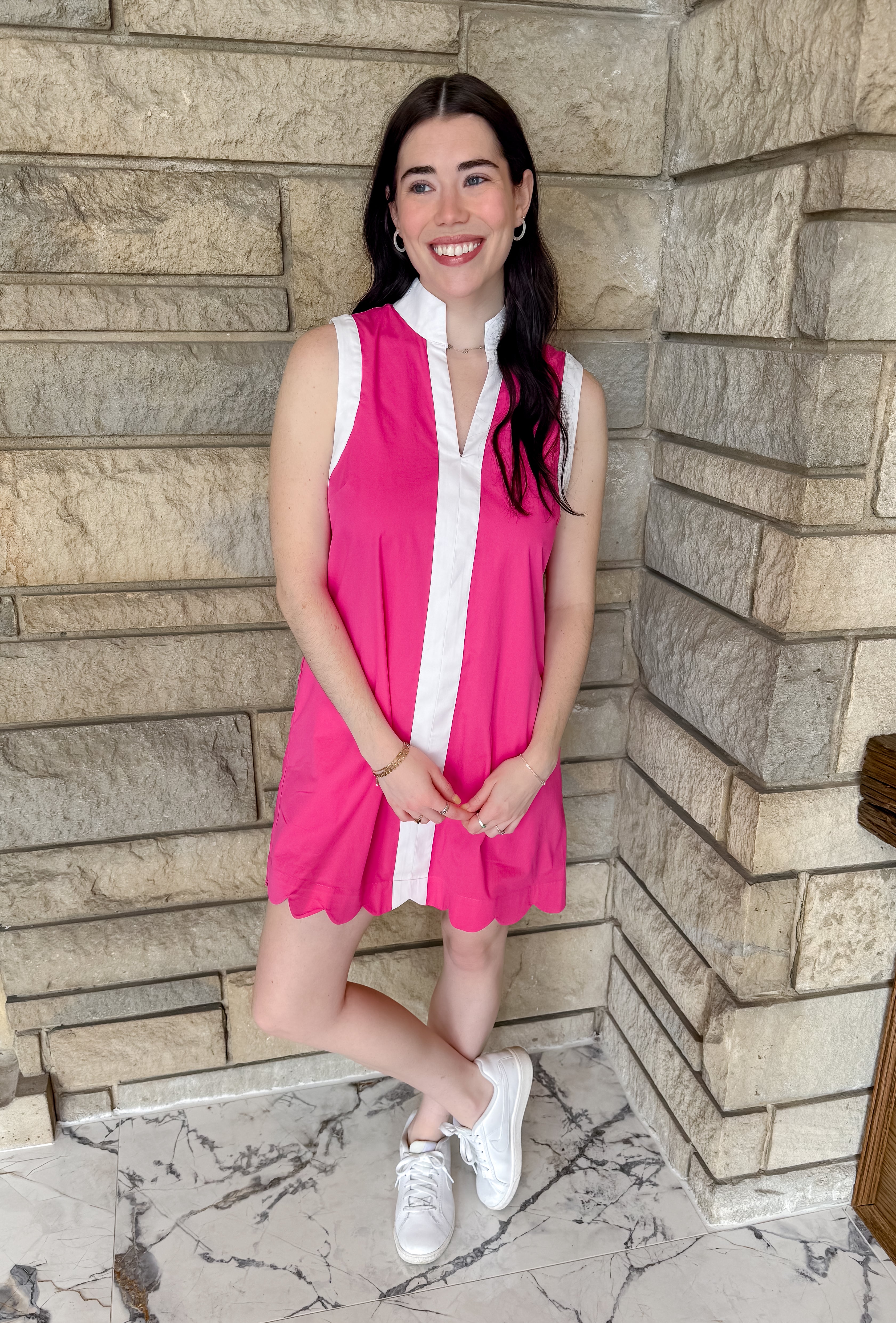 Wanda Contrast Trim Sleeveless Dress