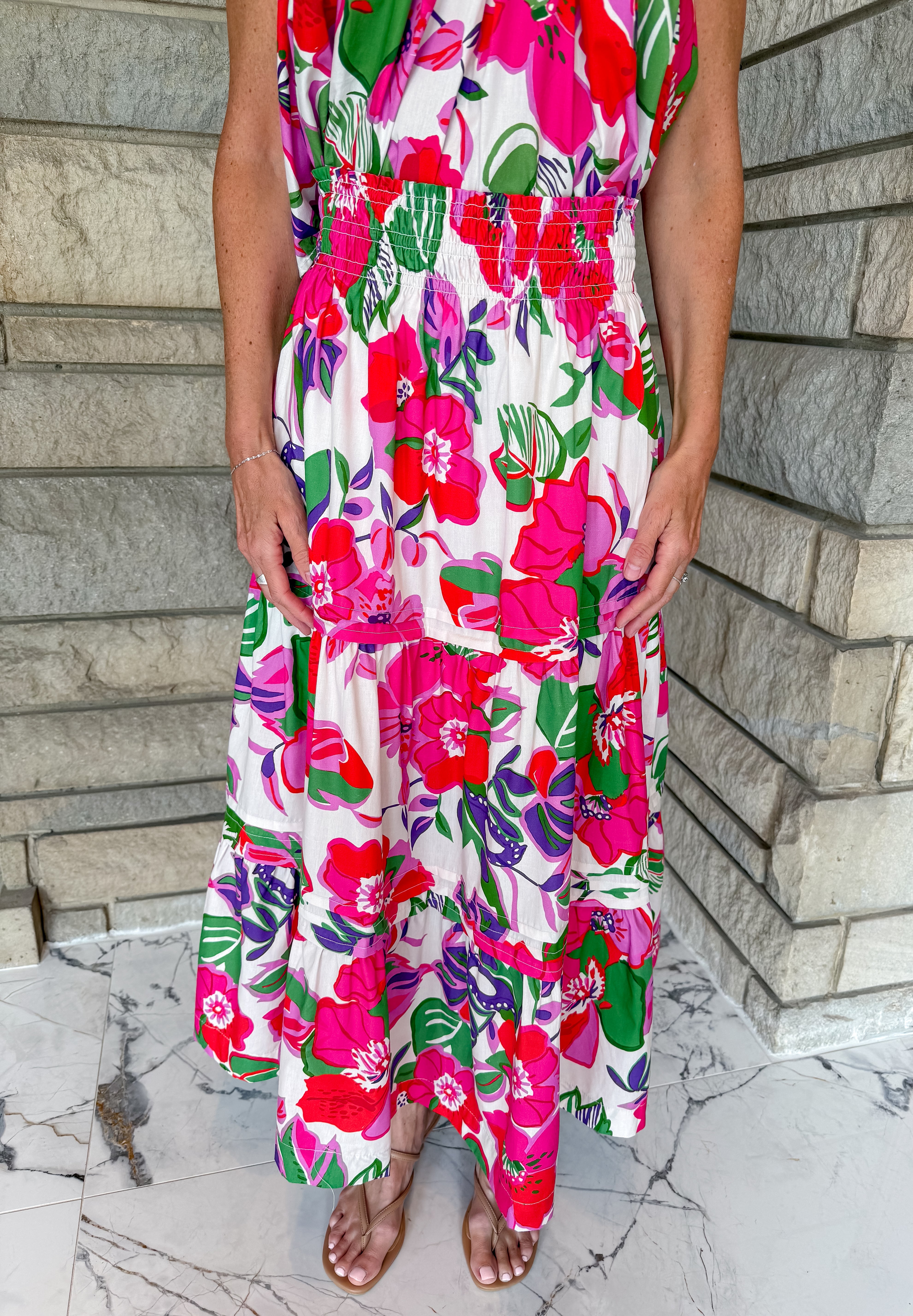 Ashleigh Floral Tiered Midi Skirt