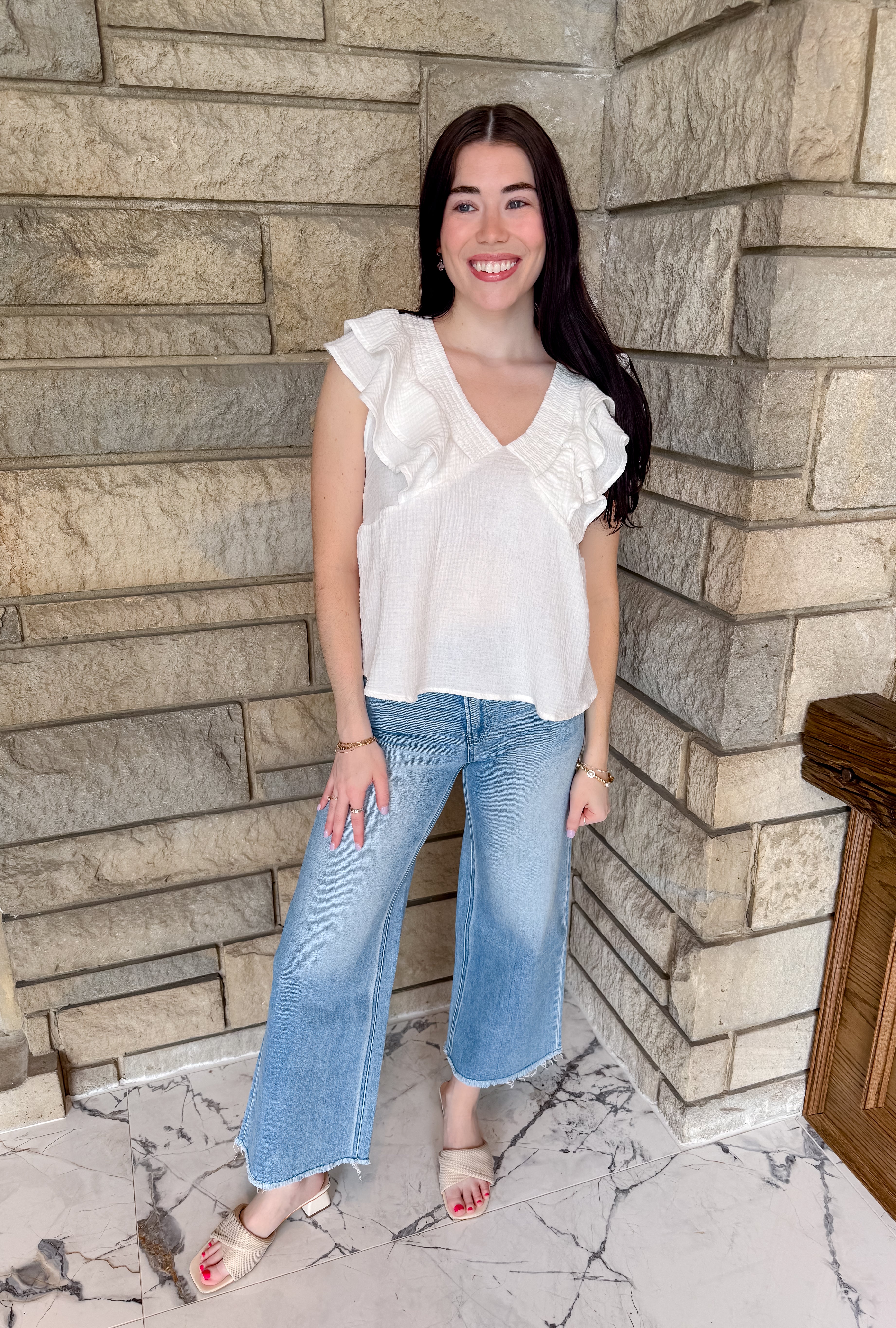 Joey Gauze Flutter Top