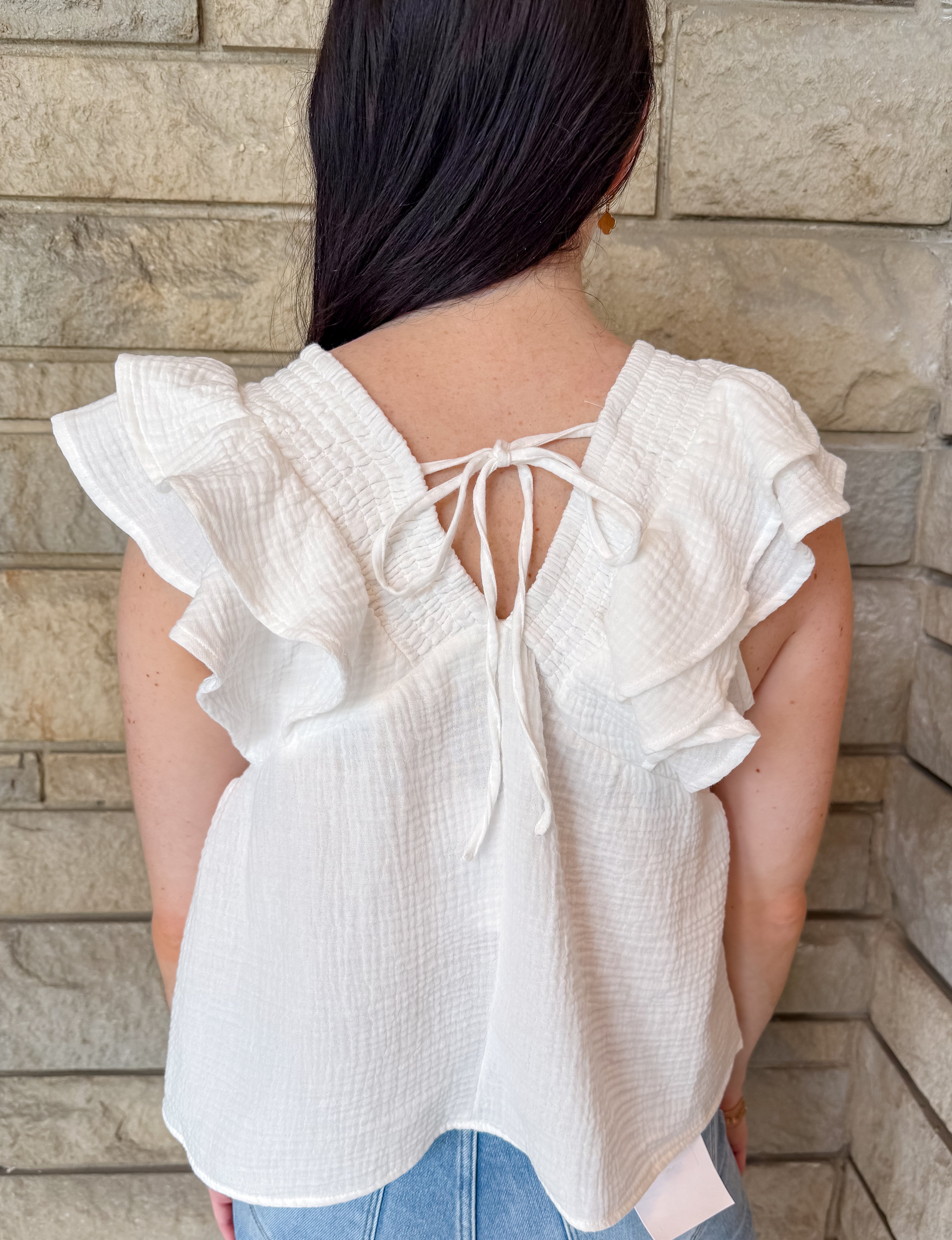Joey Gauze Flutter Top