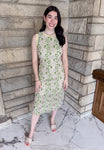 green dress with natural color lace overlay
contrast neck lace dress
bodycon crochet lace midi dress