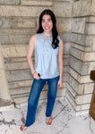 baby blue tank
lace overlay with mesh