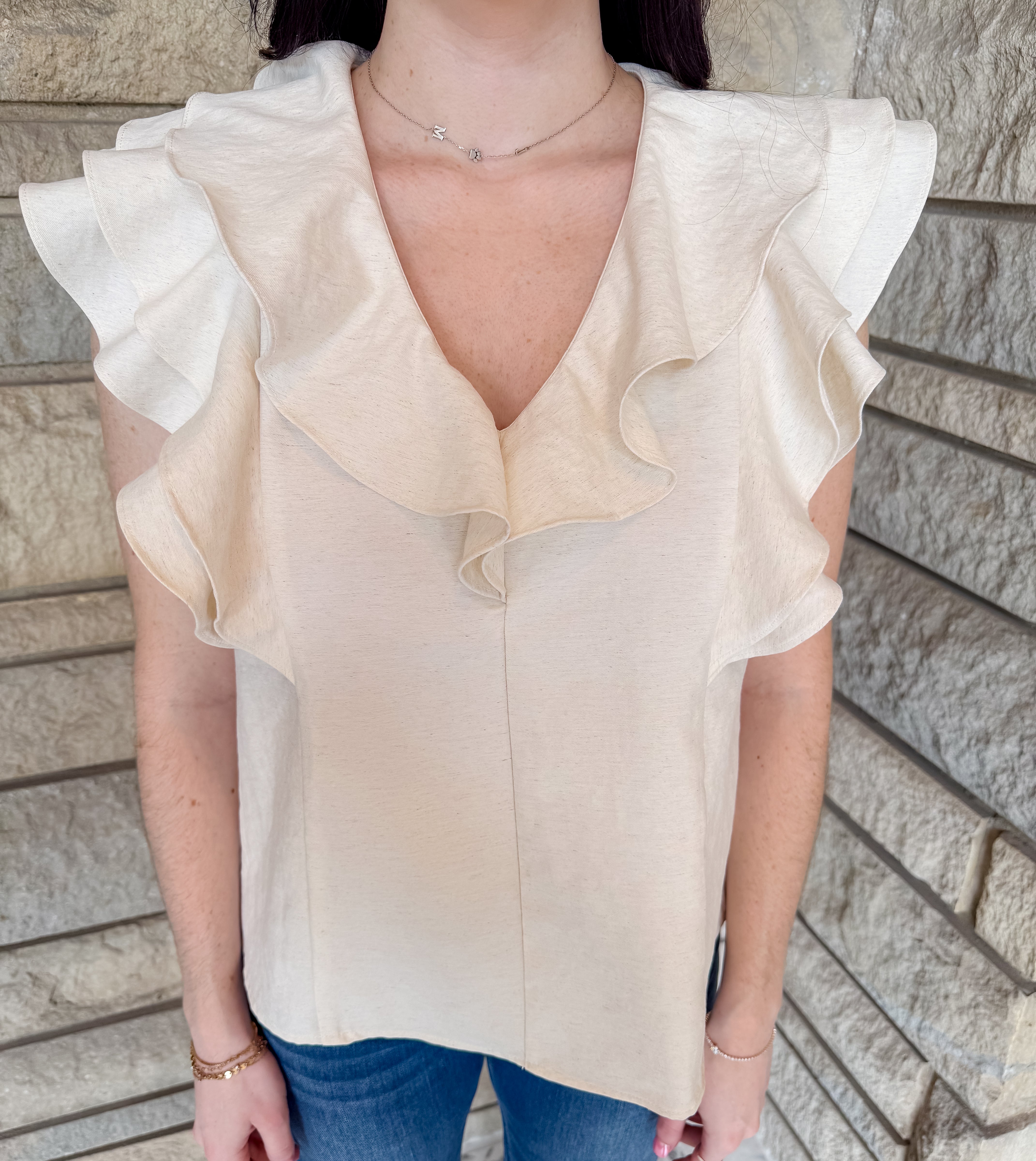 Felicity Flutter Linen Top