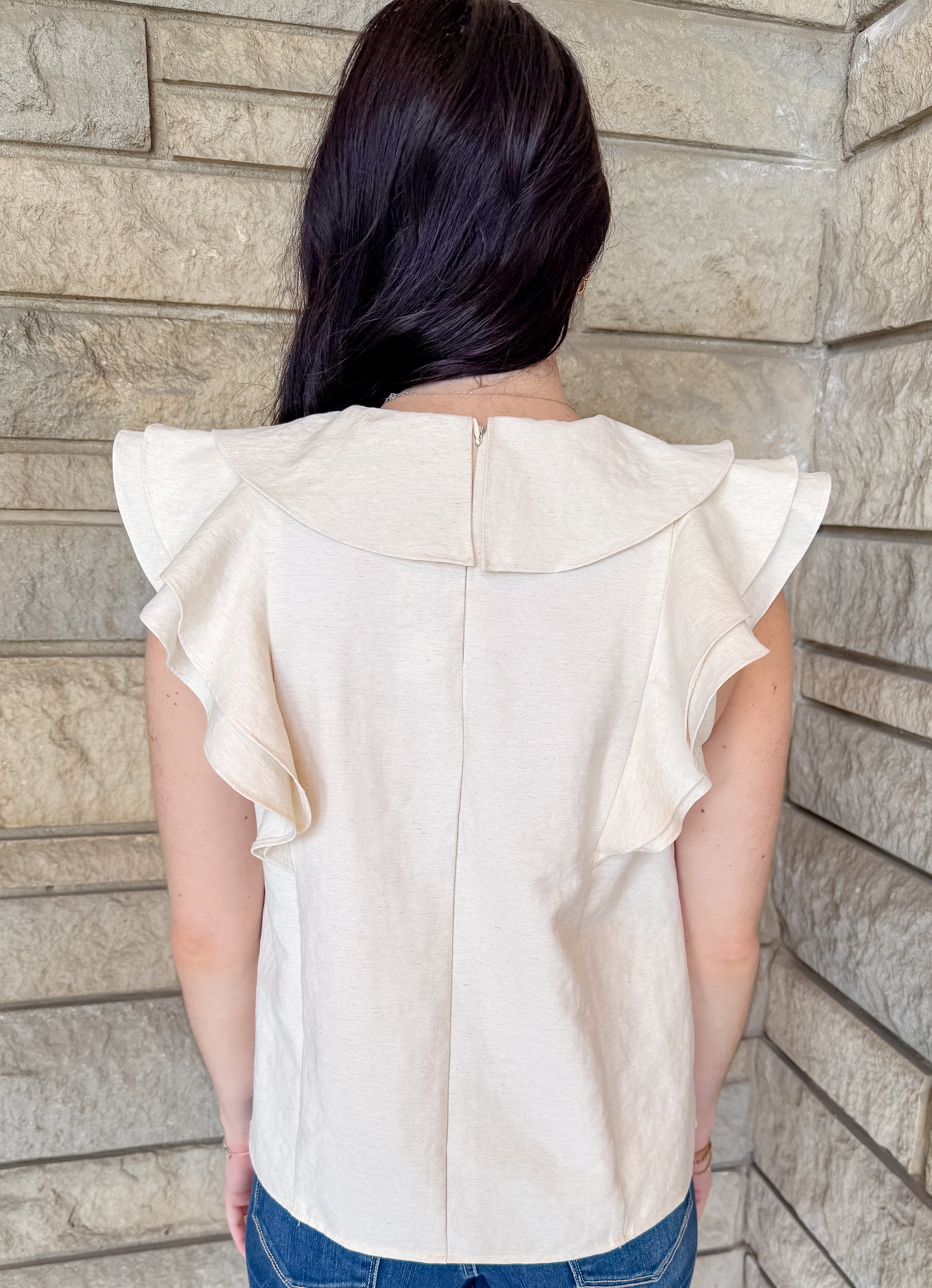 Felicity Flutter Linen Top