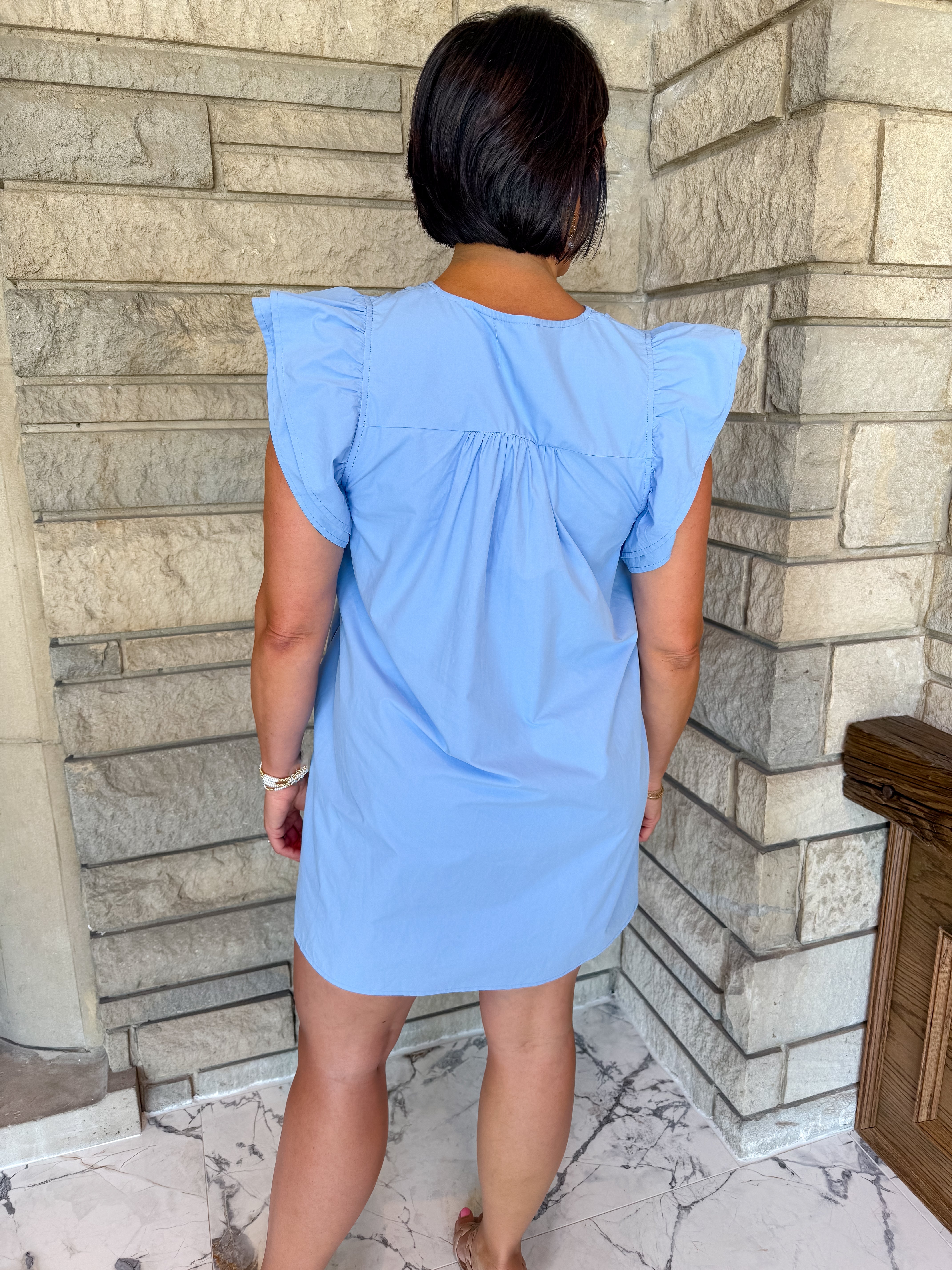 Farrah Pintuck Flutter Dress
