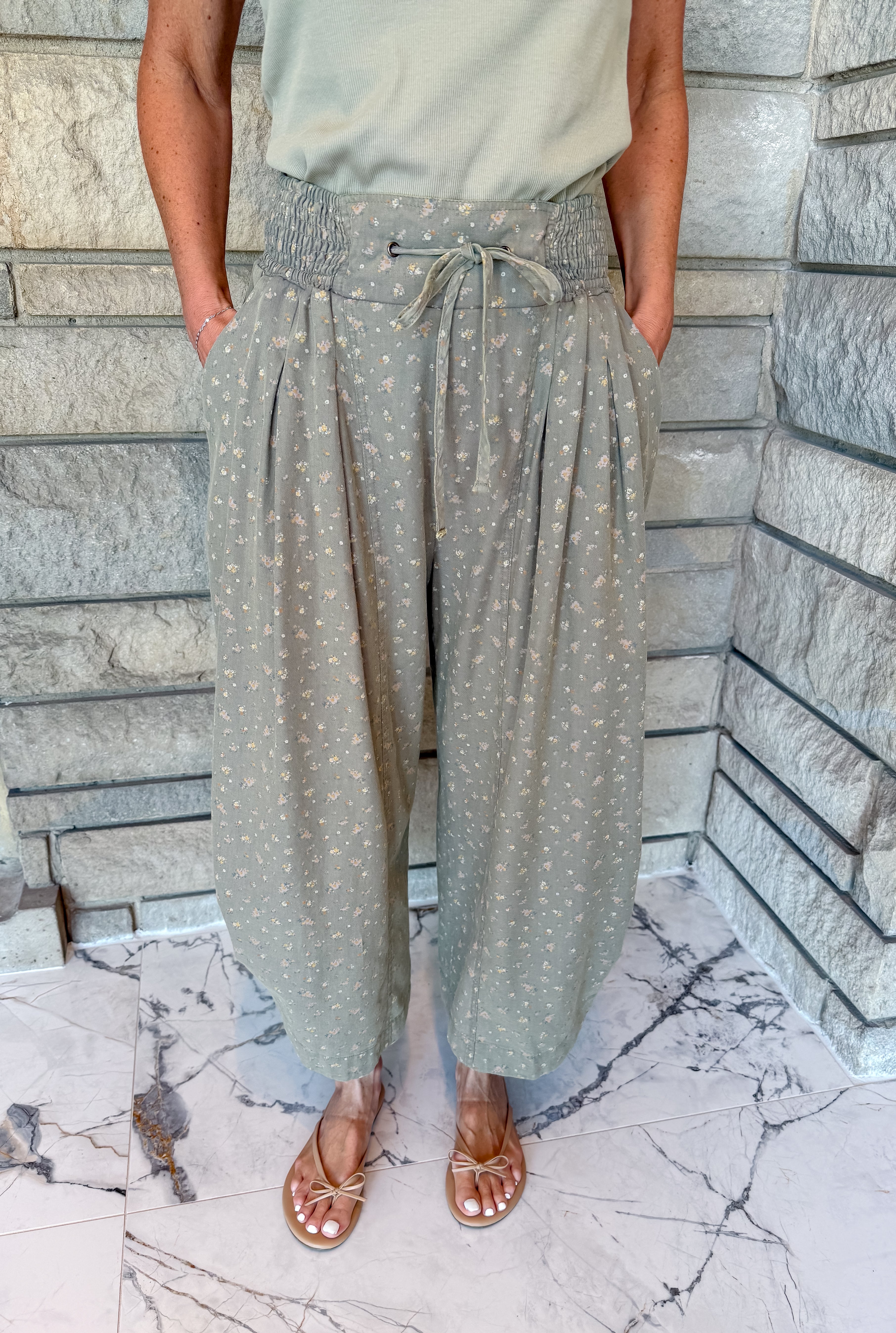 Coco Printed Cinch Leg Pants