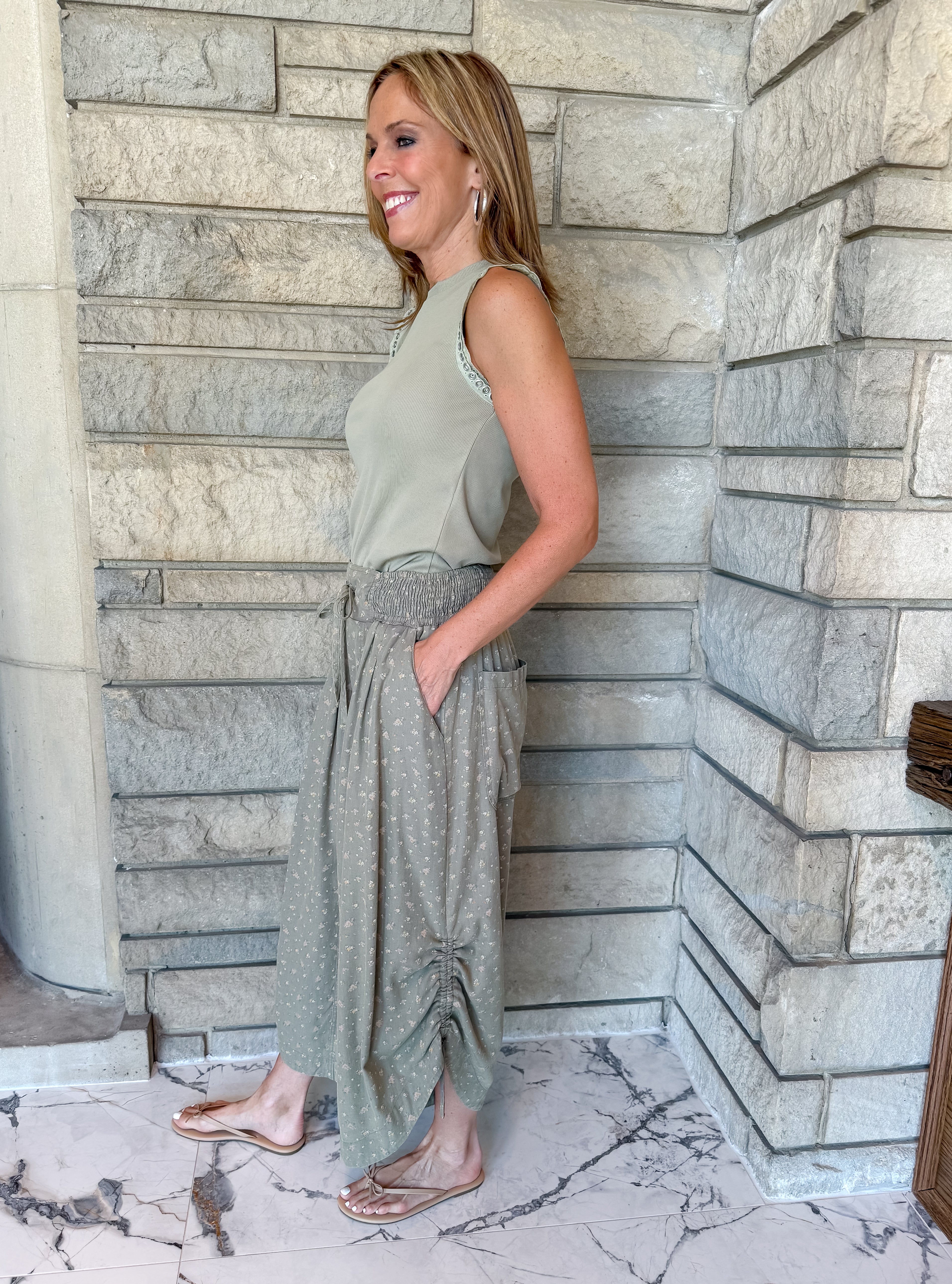 Coco Printed Cinch Leg Pants