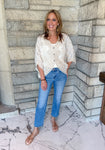 embroidered button boho top