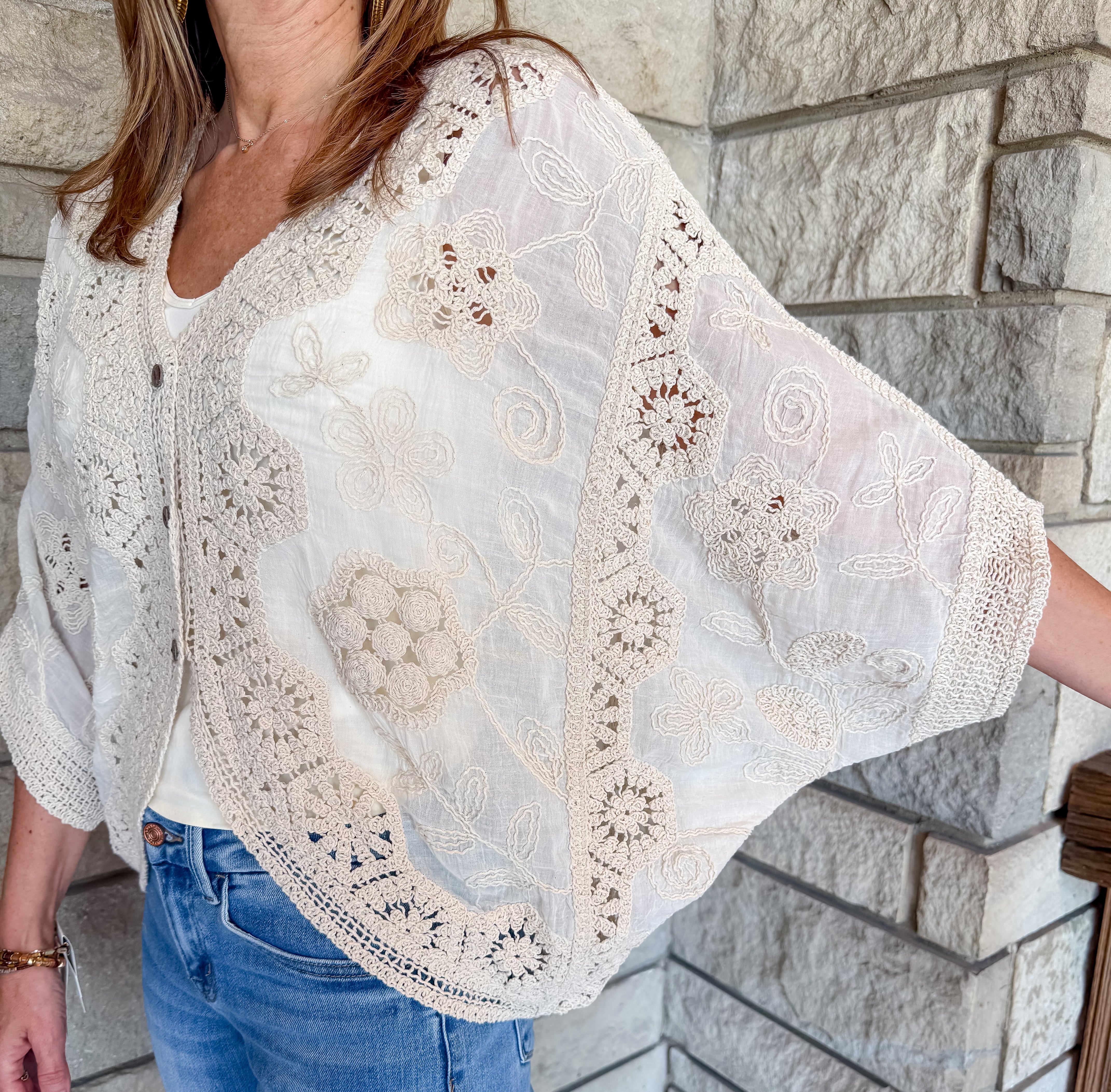 Rosalind Crochet Button Top