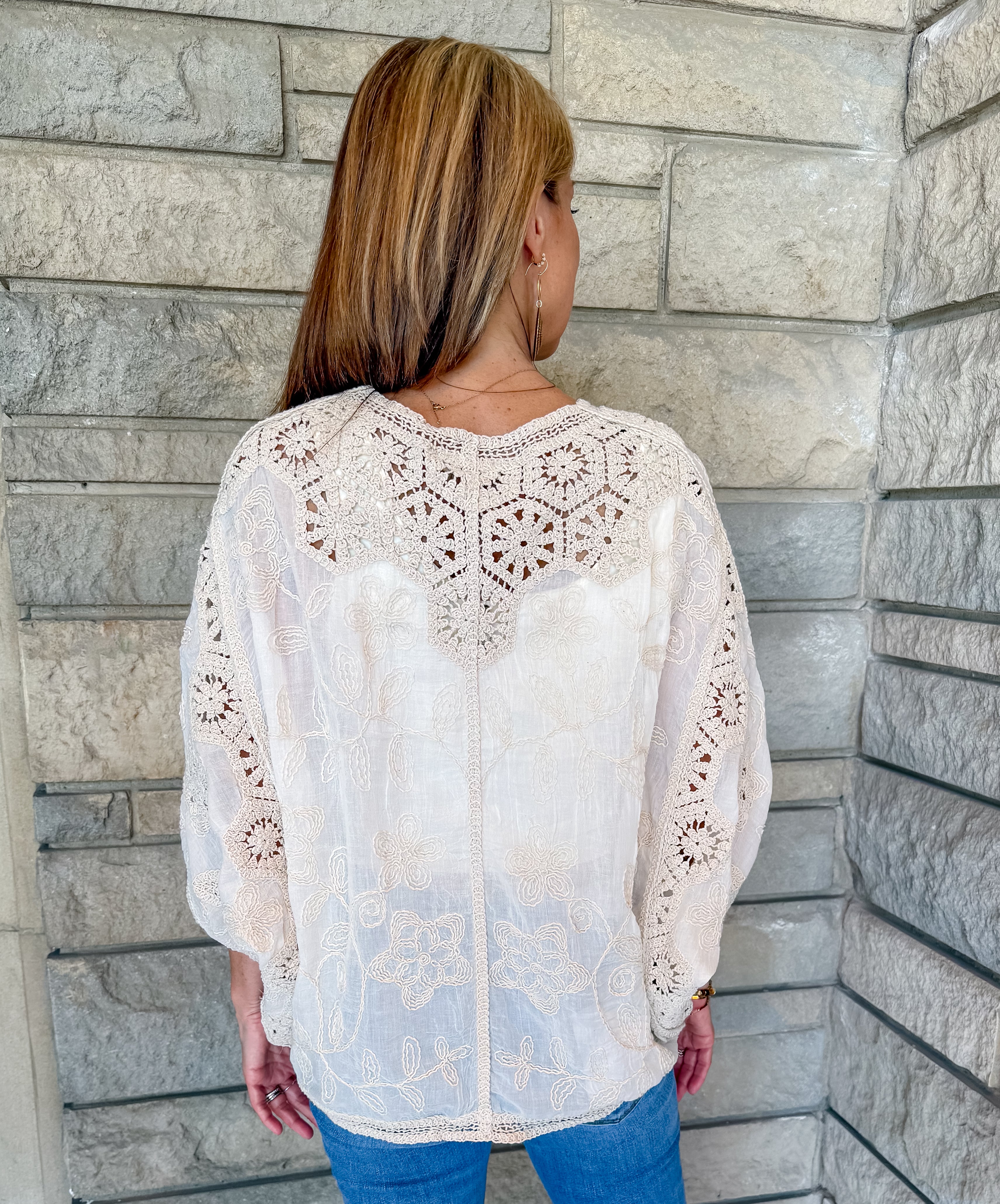 Rosalind Crochet Button Top