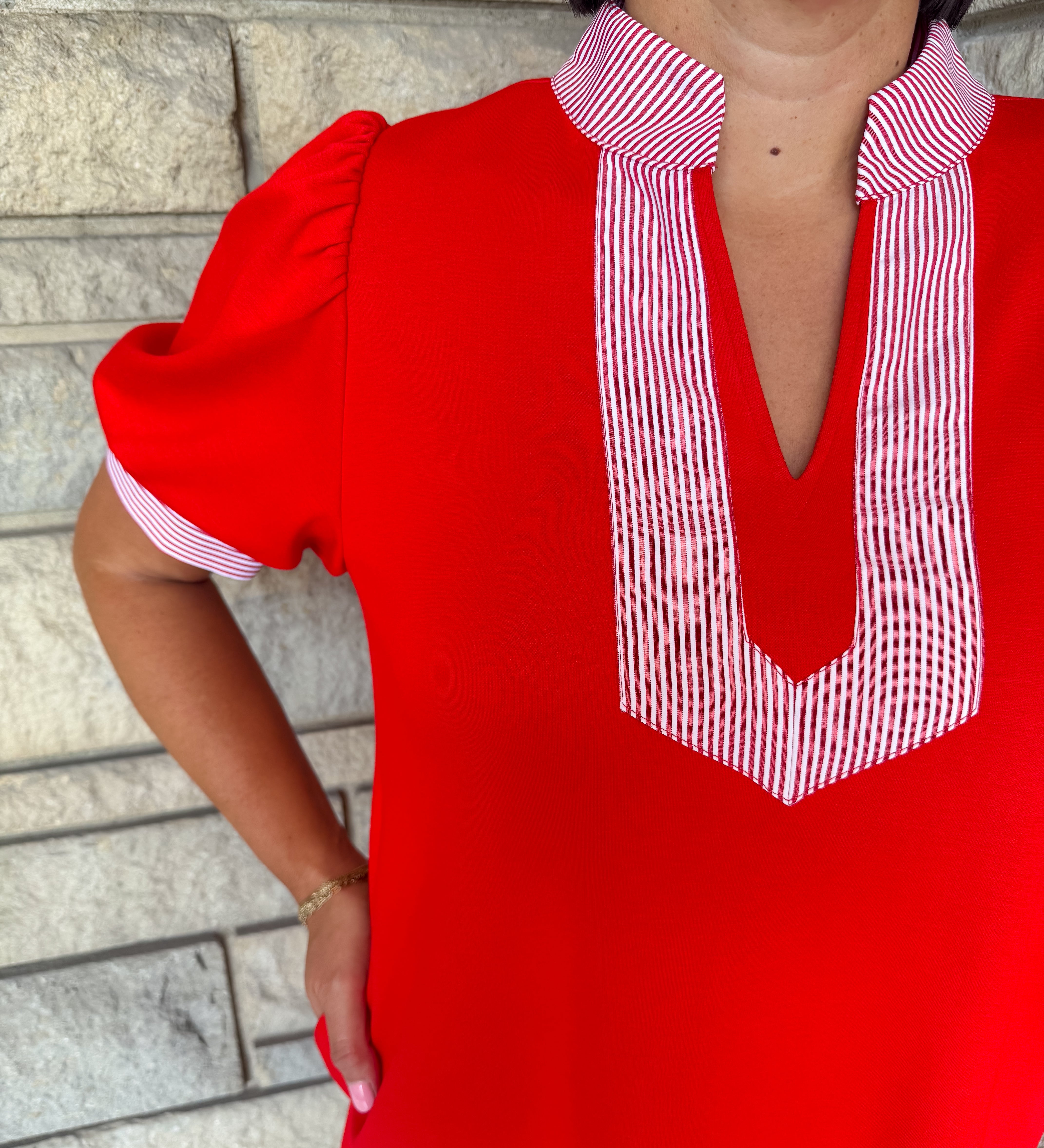 Lilith Striped Trim Dress