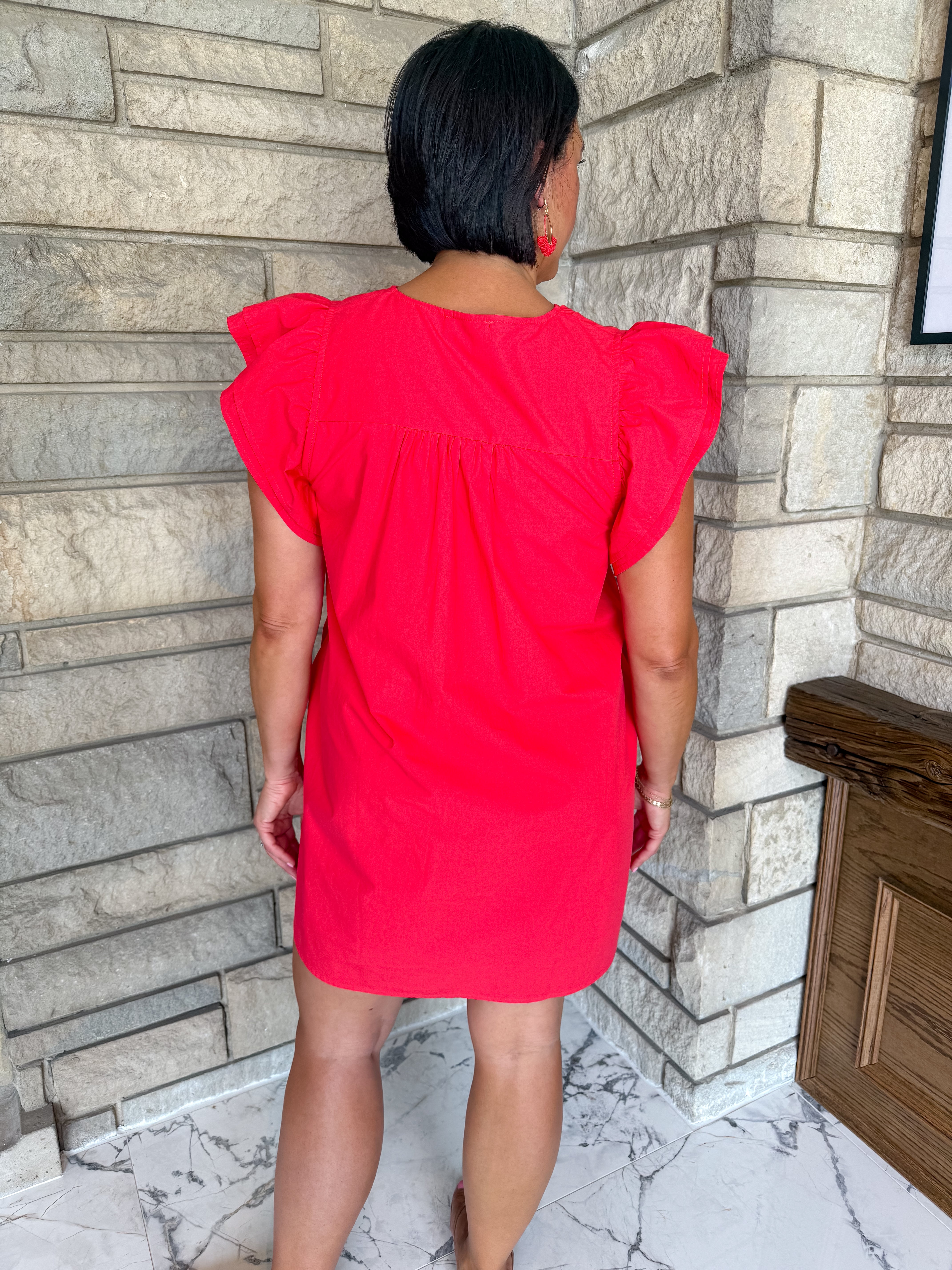 Farrah Pintuck Flutter Dress