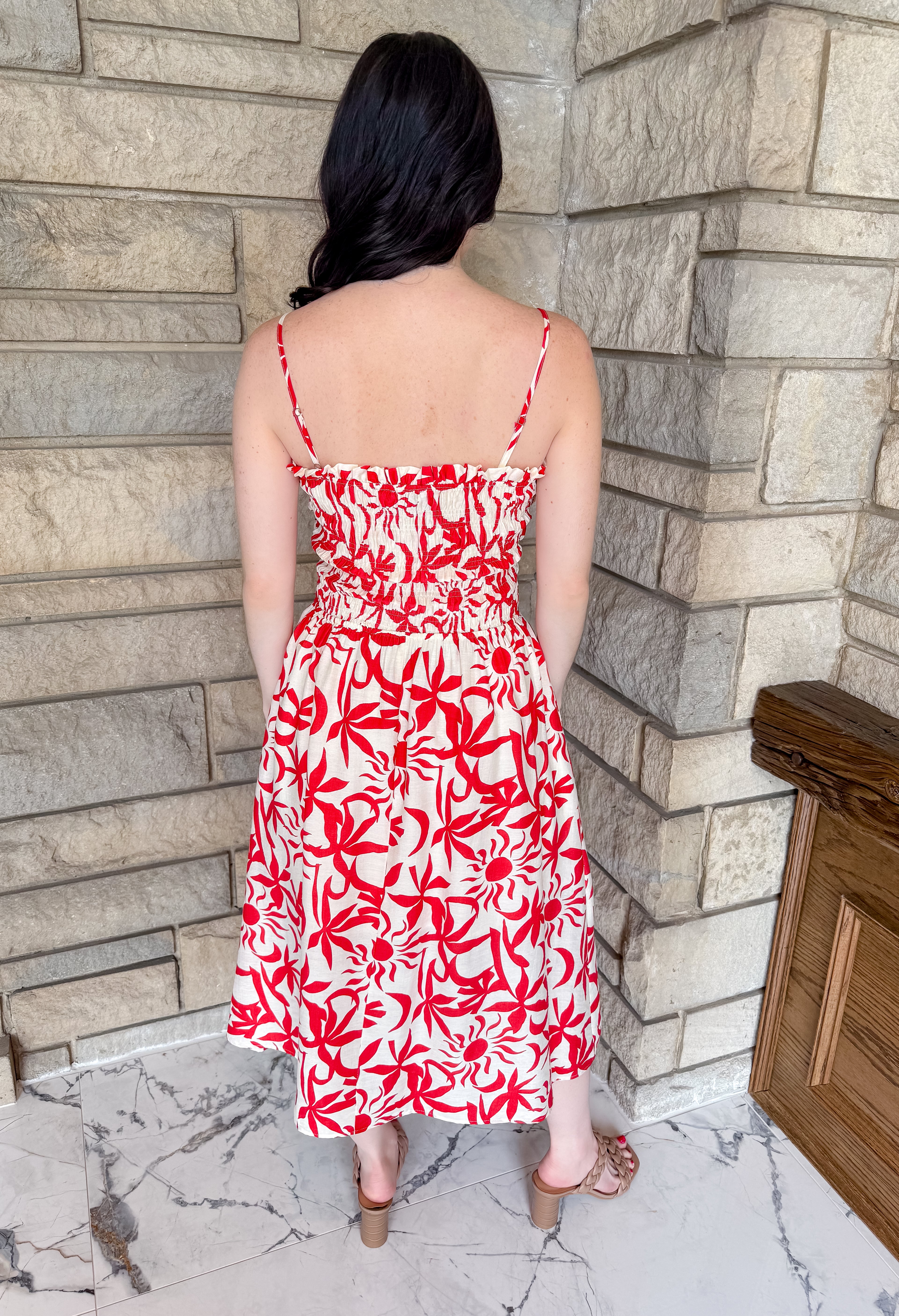 Parker Printed Smocked Midi Dress