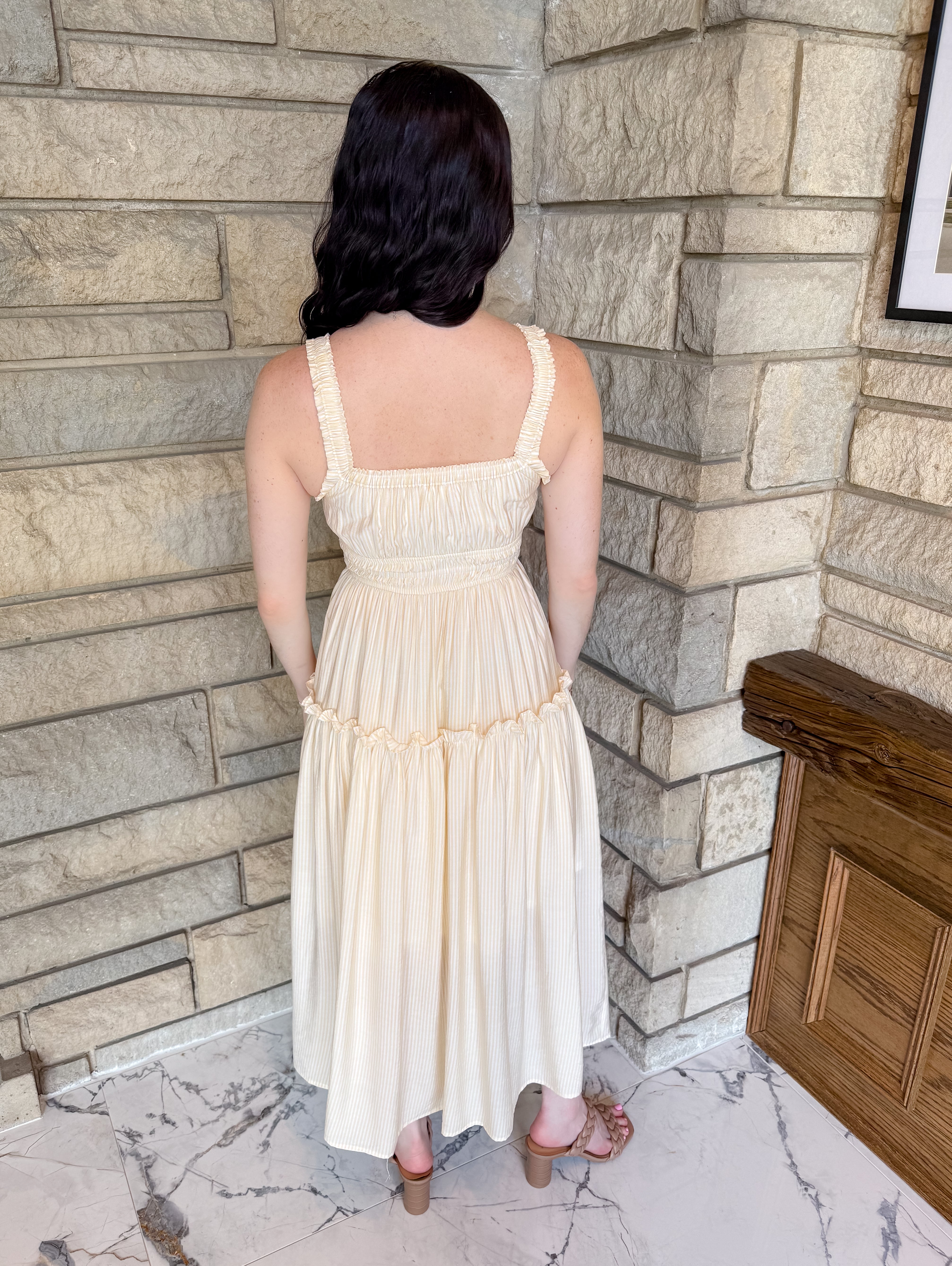 Corinne Striped Button Dress