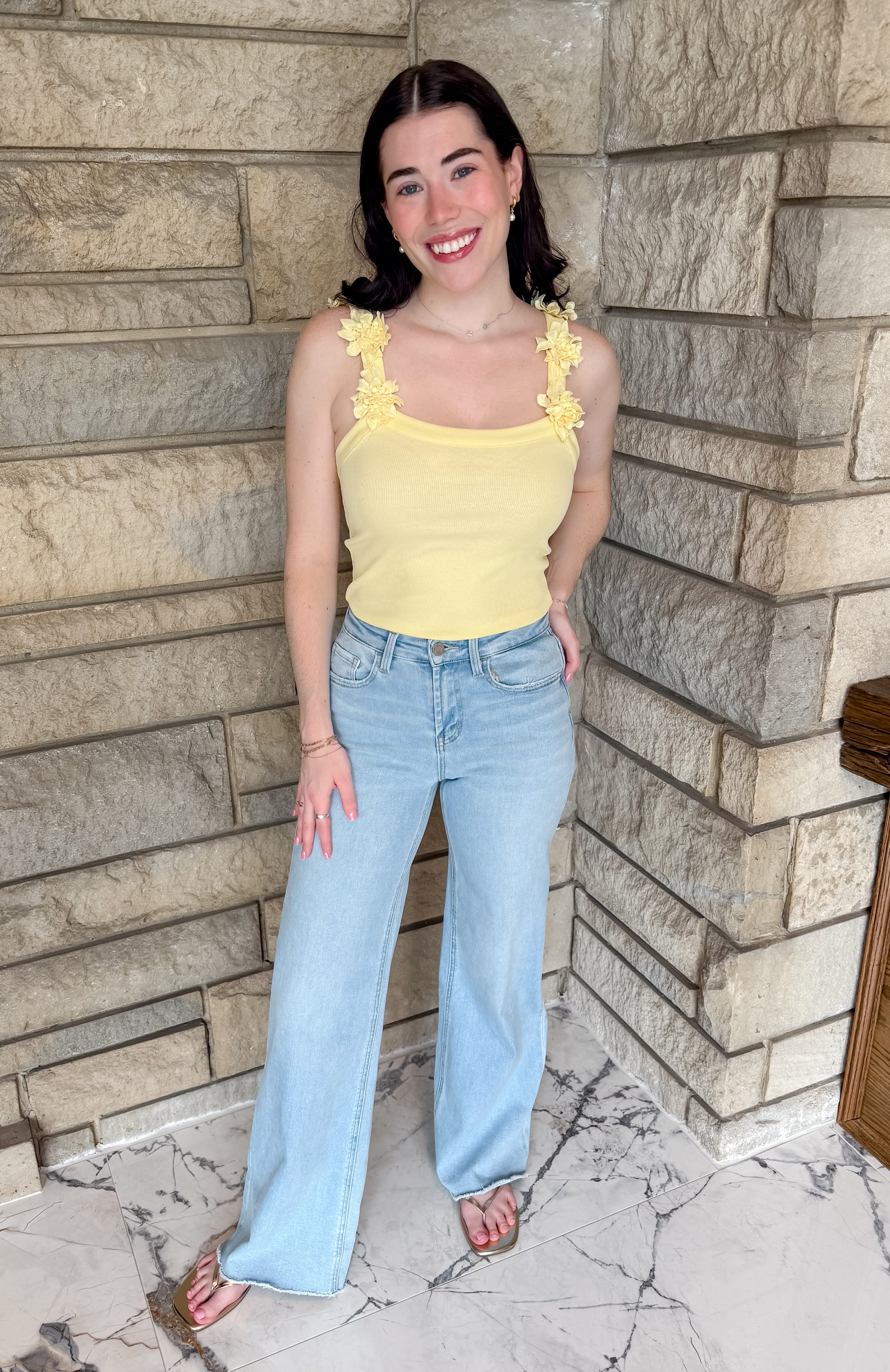 Alisha Flower Applique Tank