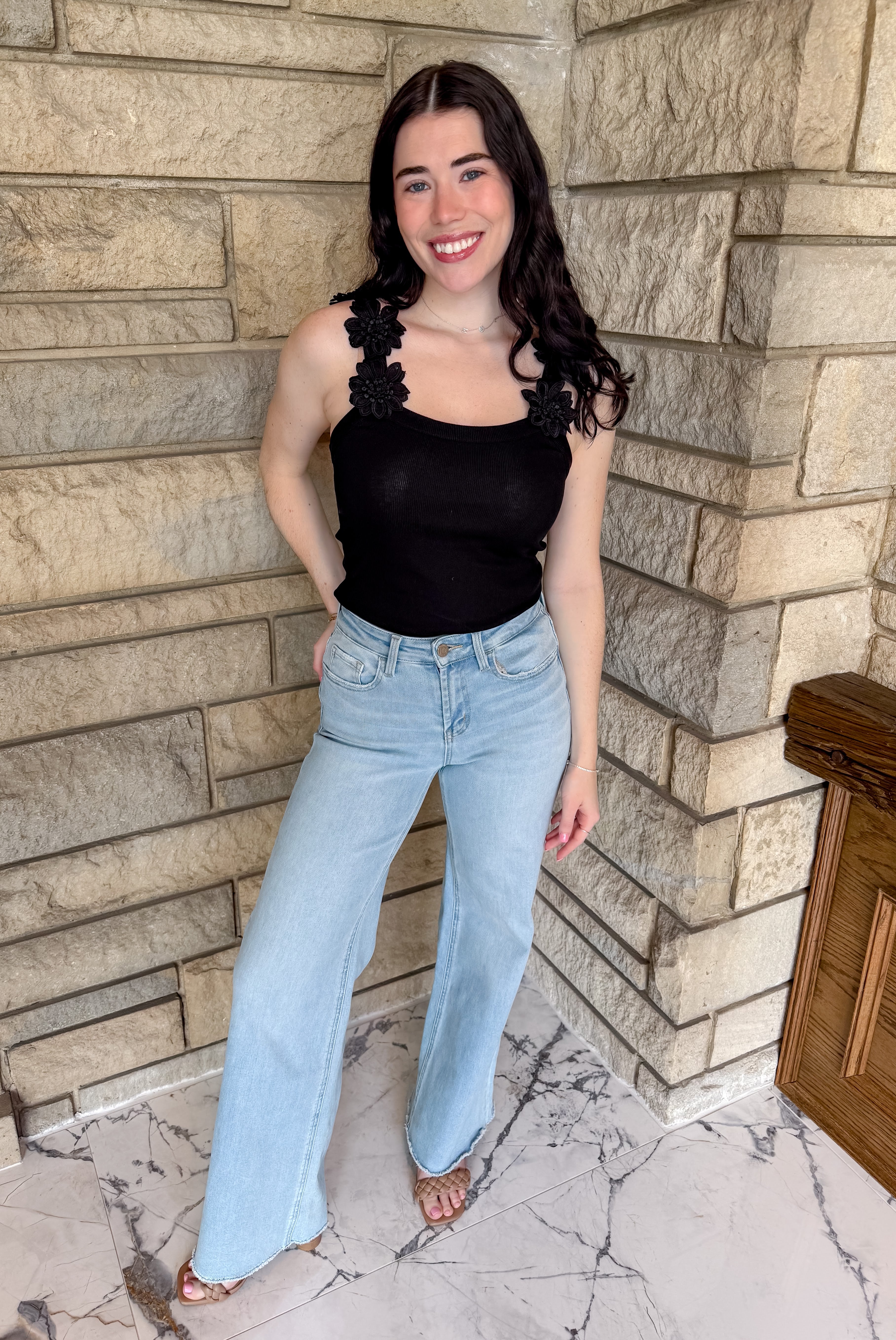 Alisha Flower Applique Tank