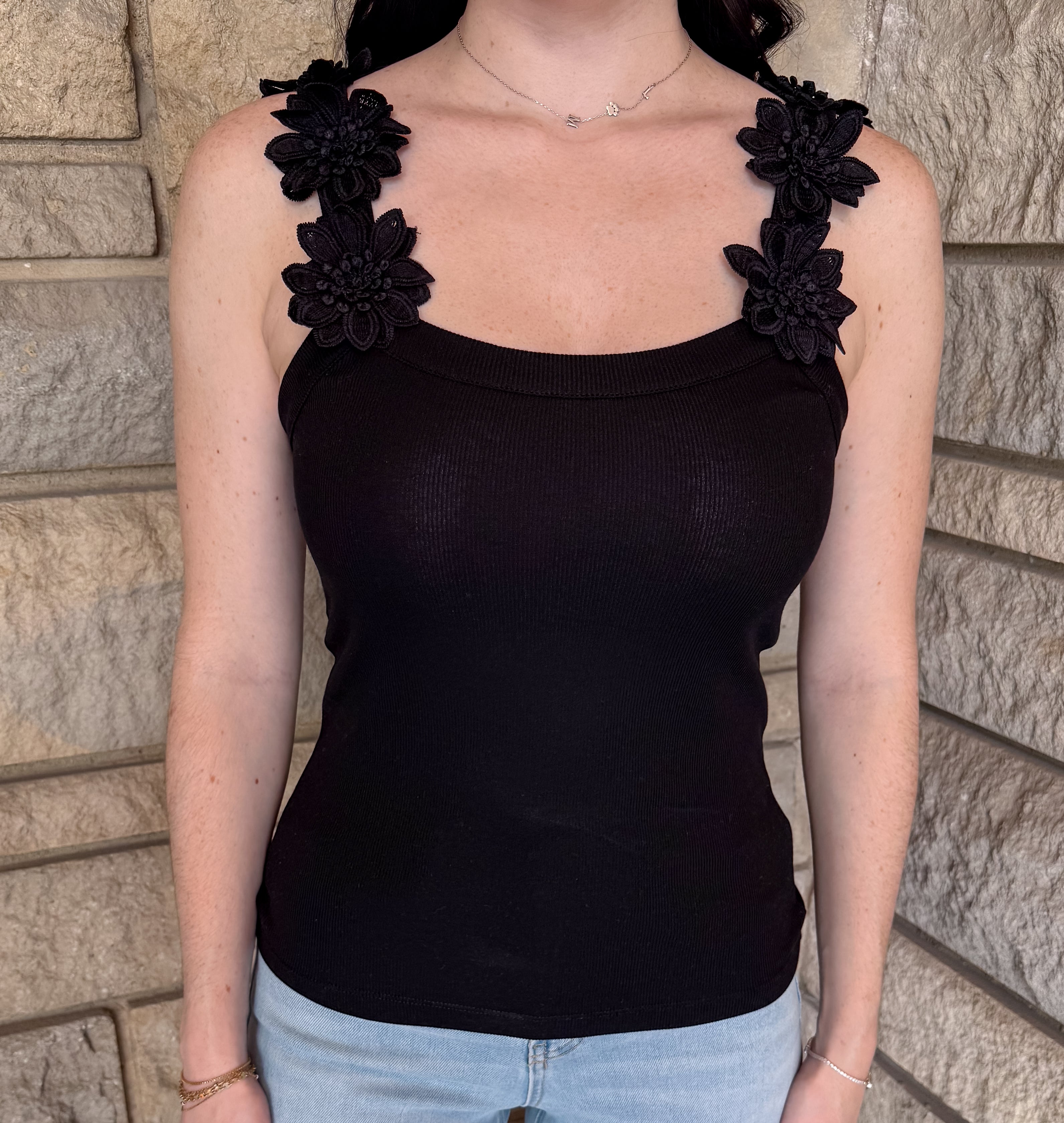 Alisha Flower Applique Tank