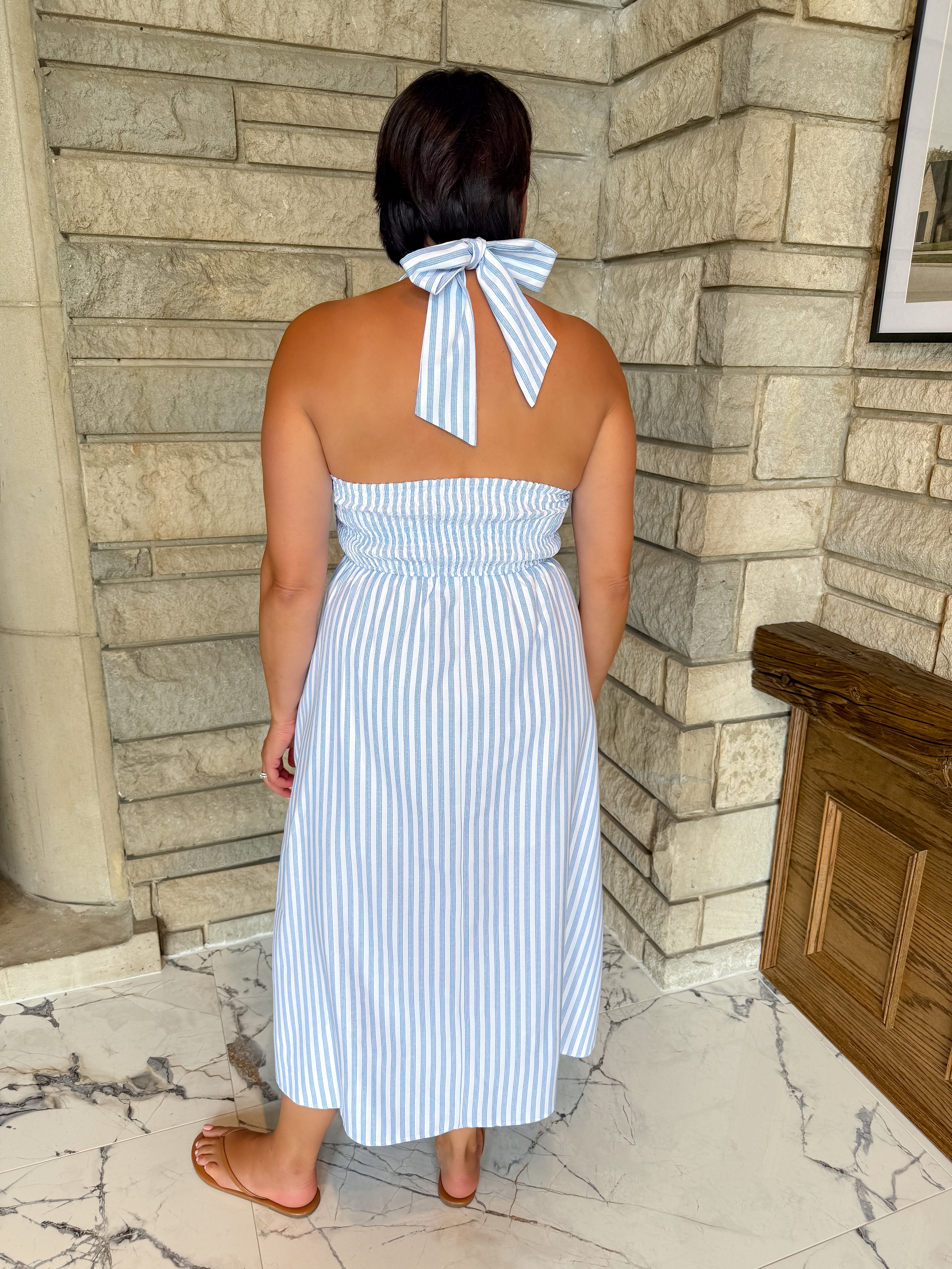 Delilah Striped Halter Maxi Dress