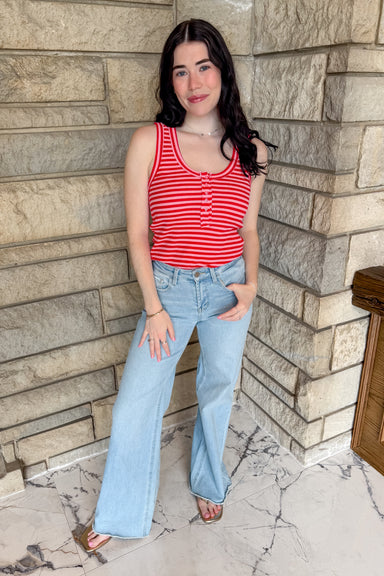 red pink stripe tank buttons 