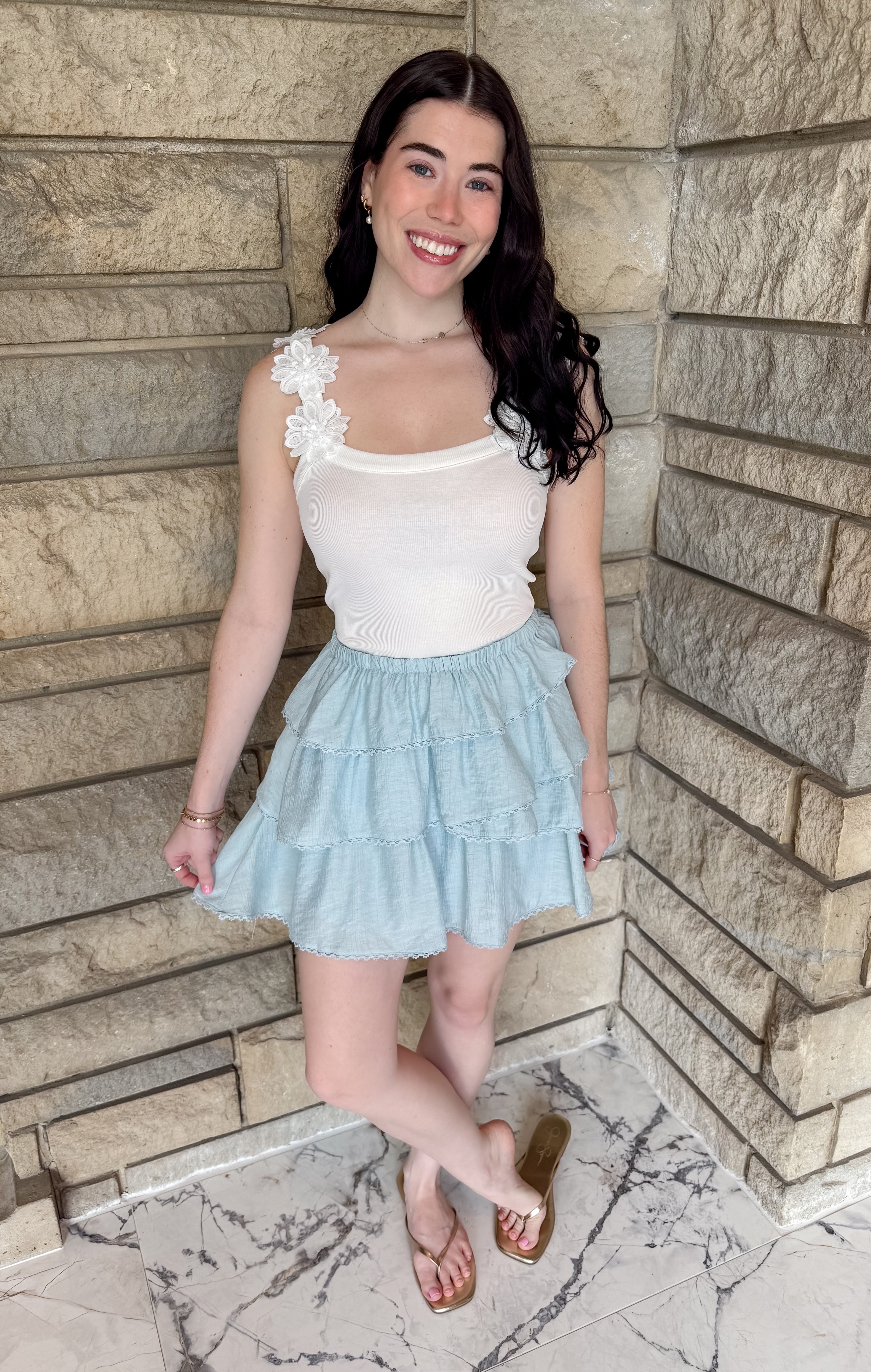 Alisha Flower Applique Tank