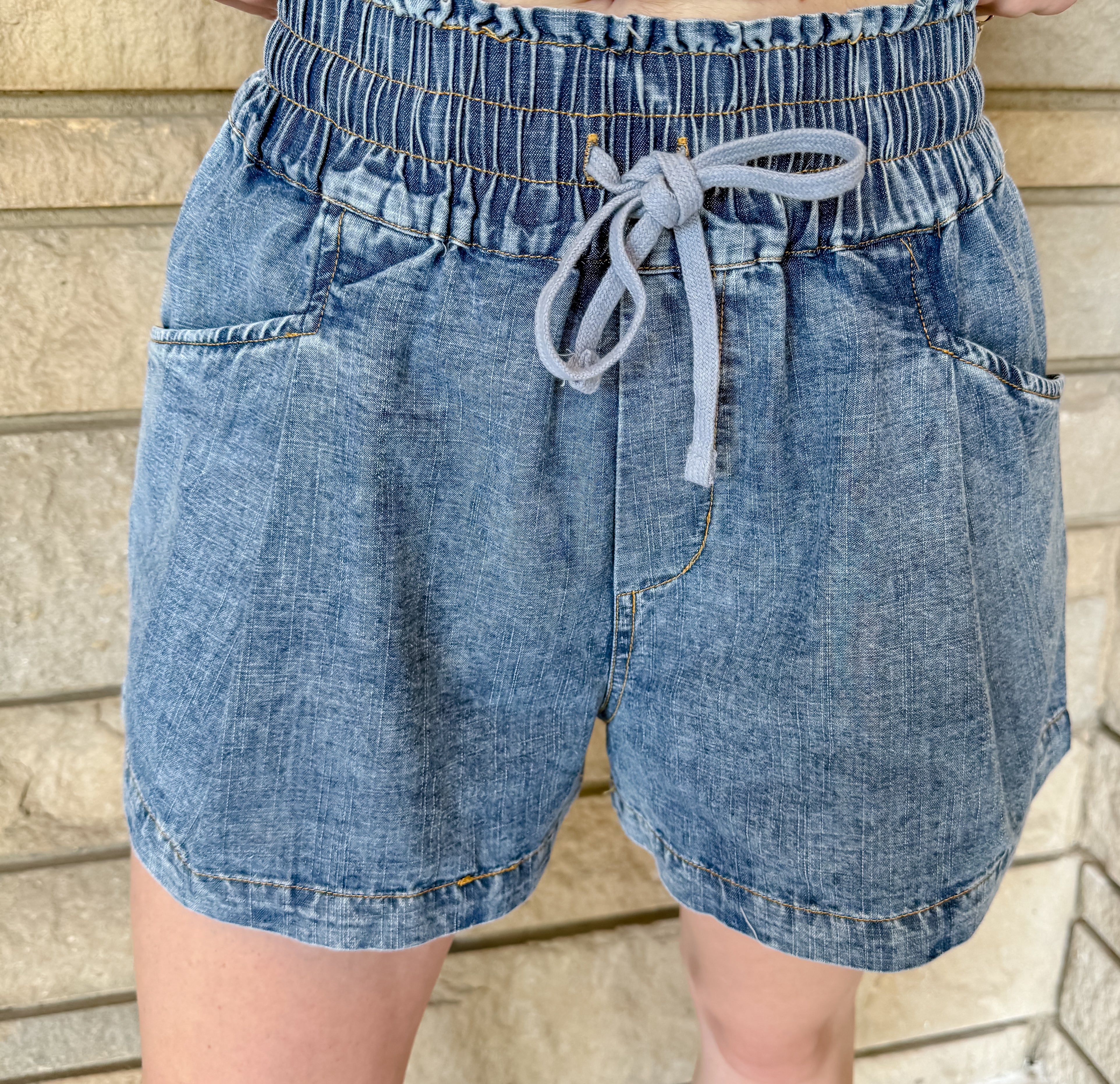 Veda Washed Chambray Shorts