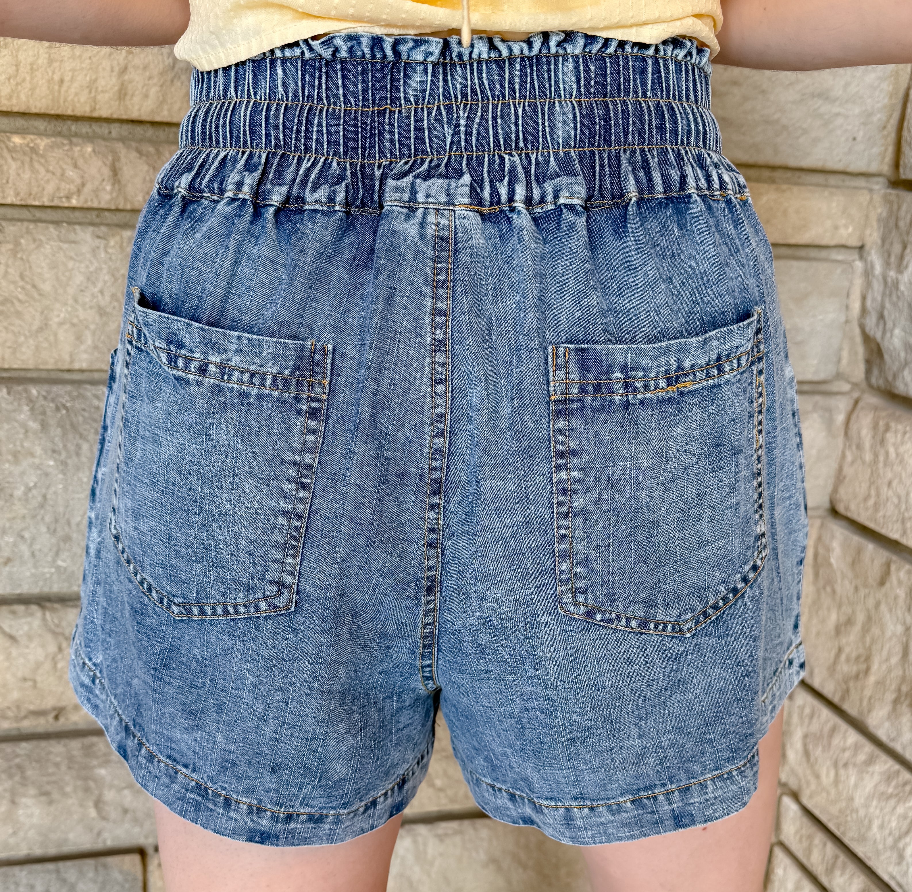 Veda Washed Chambray Shorts