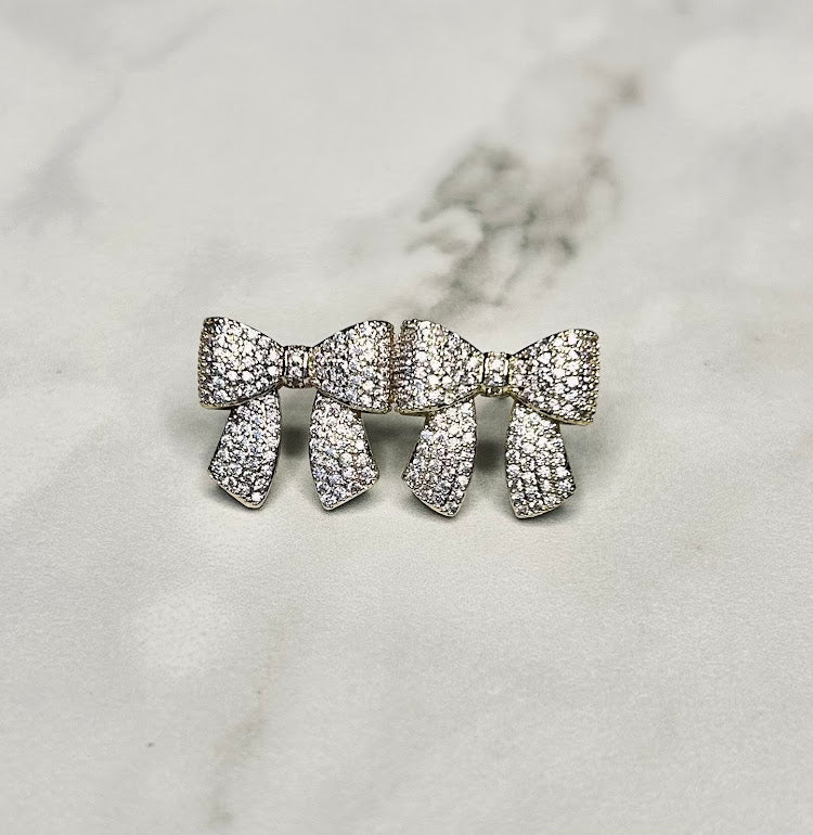 Pave Bow Earrings