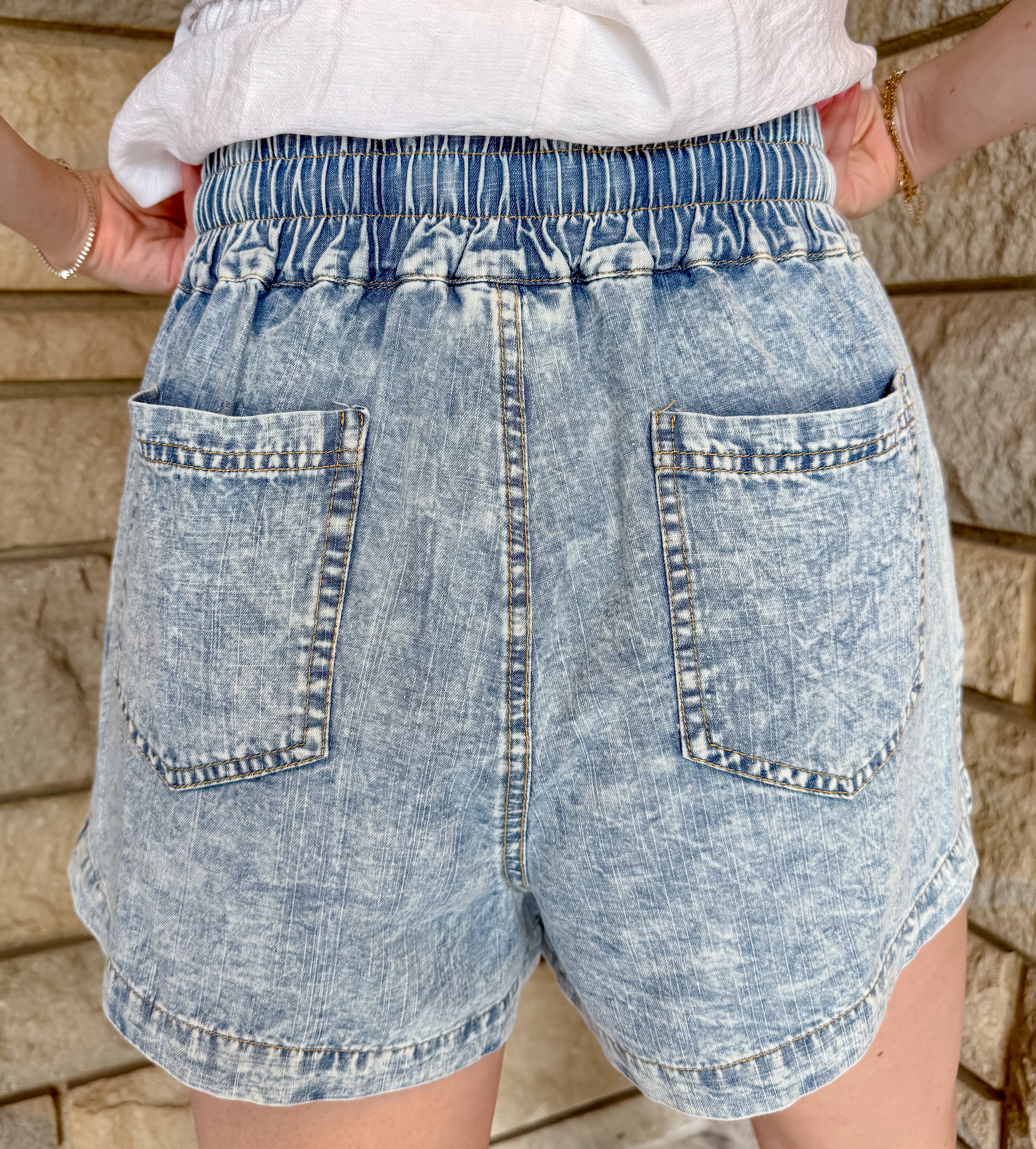 Veda Washed Chambray Shorts