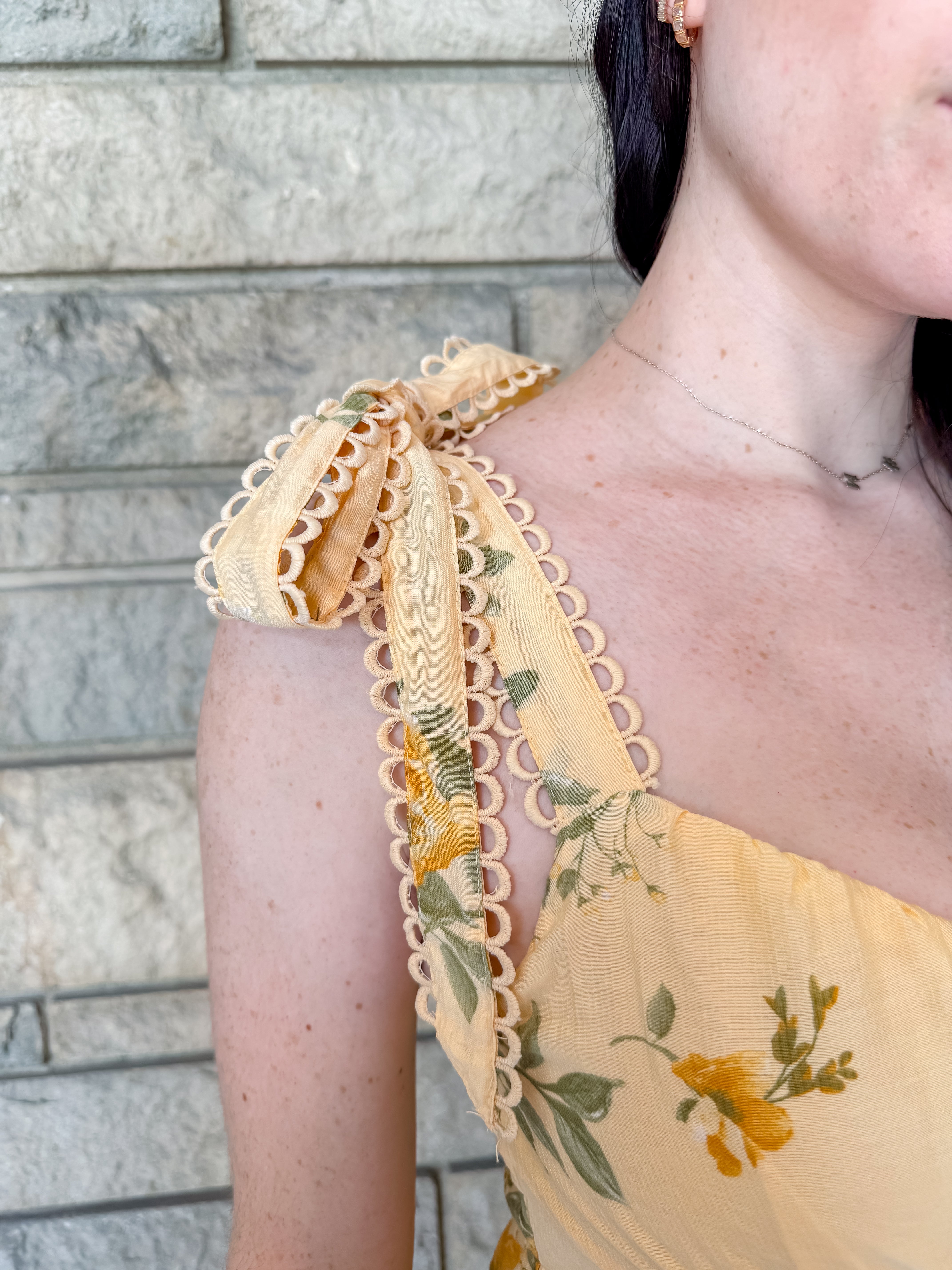 Nancy Floral Tie Shoulder Dress