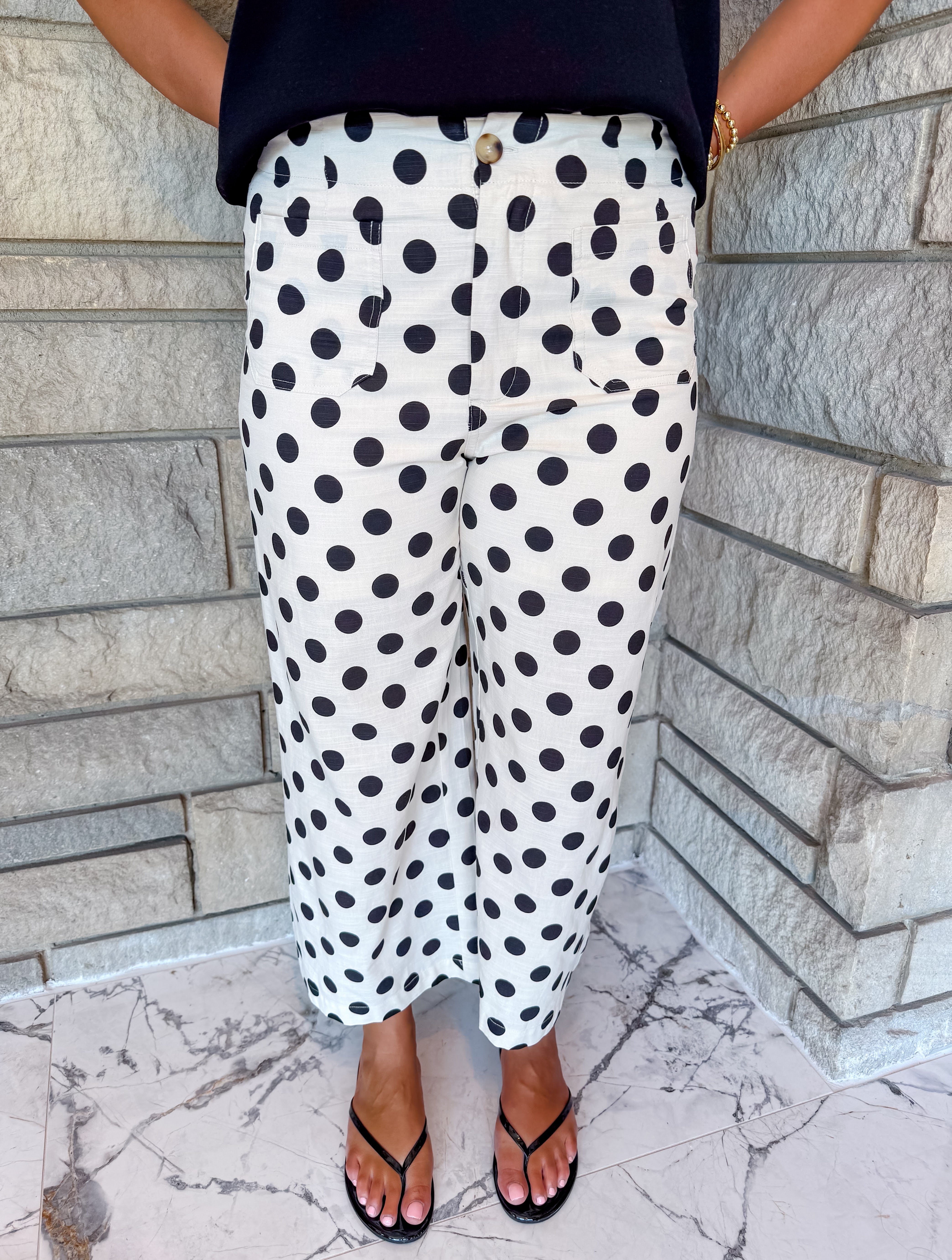 Gwen Polka Dot Front Pocket Pants