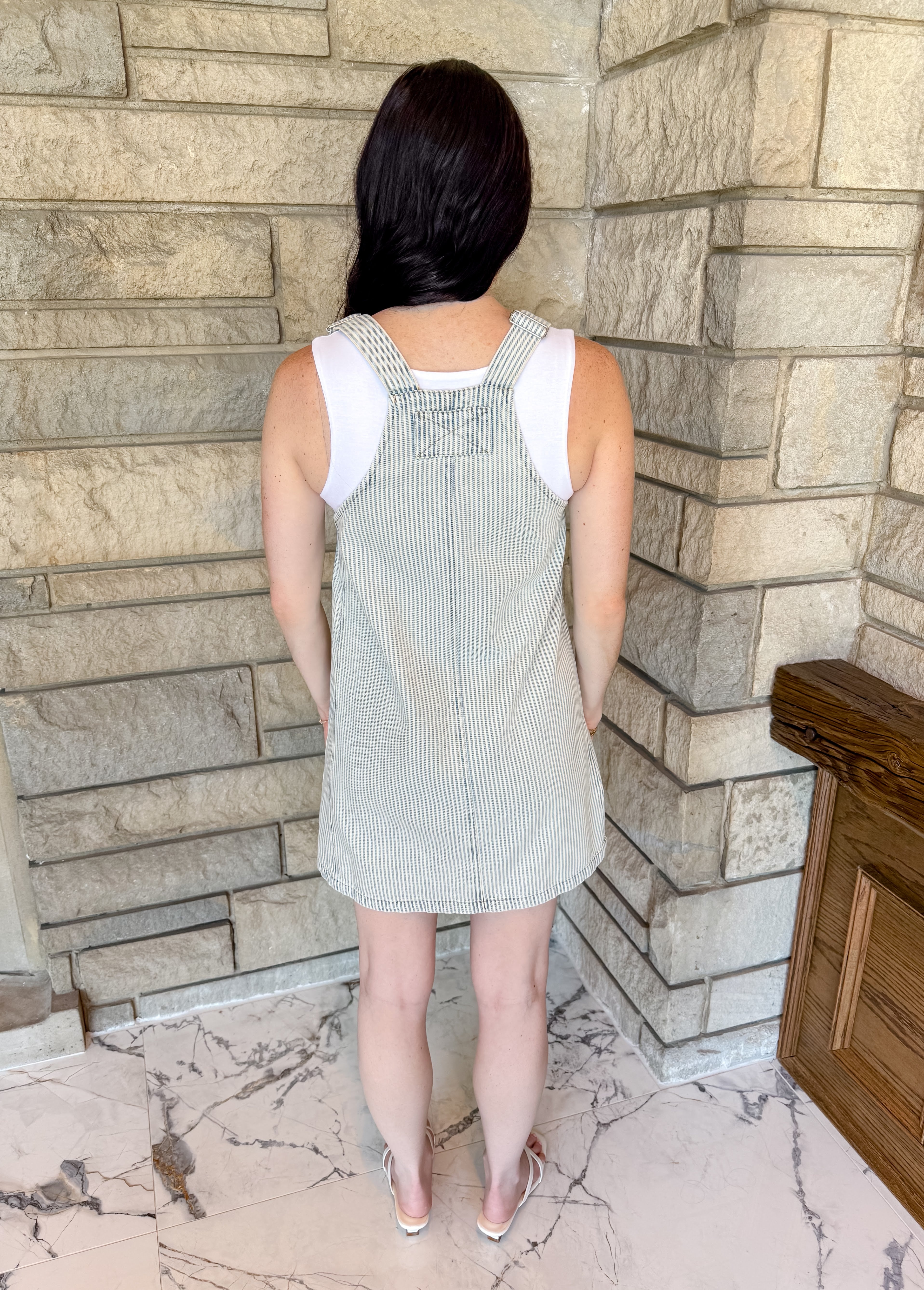 Patrice Striped Overall Dress