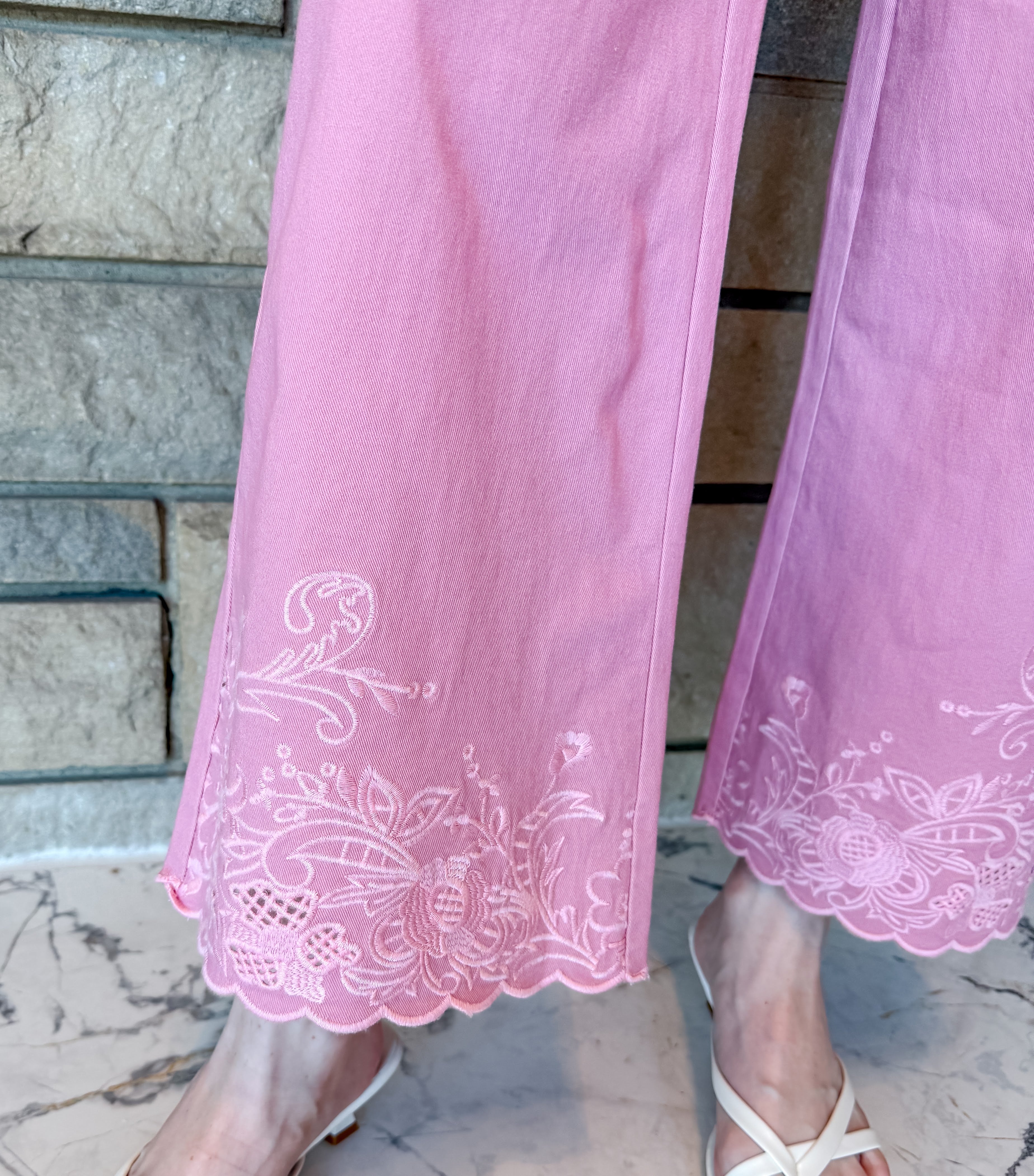 Molly Embroidered Hem Pants