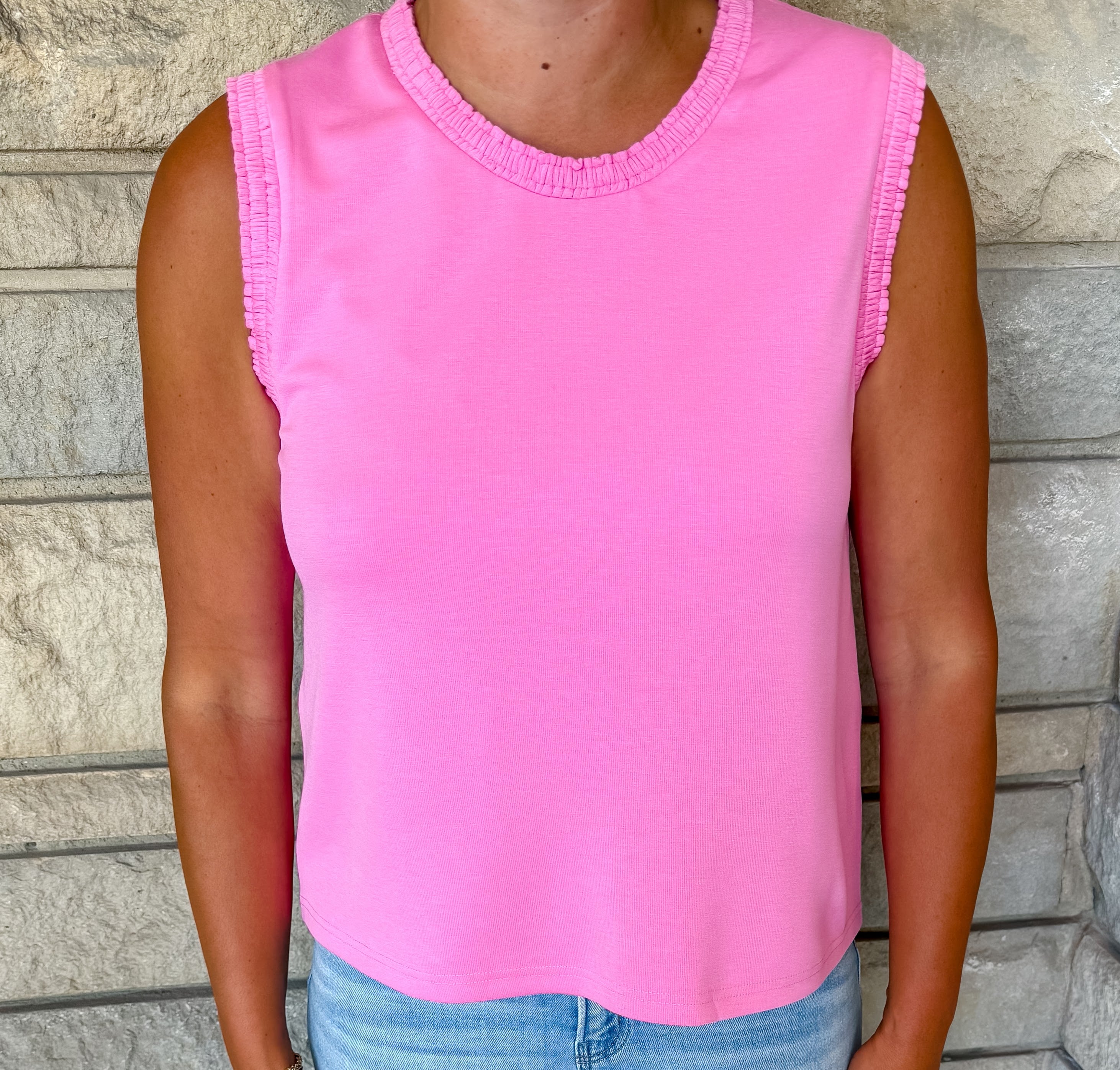 Karen Smocked Edge Tank