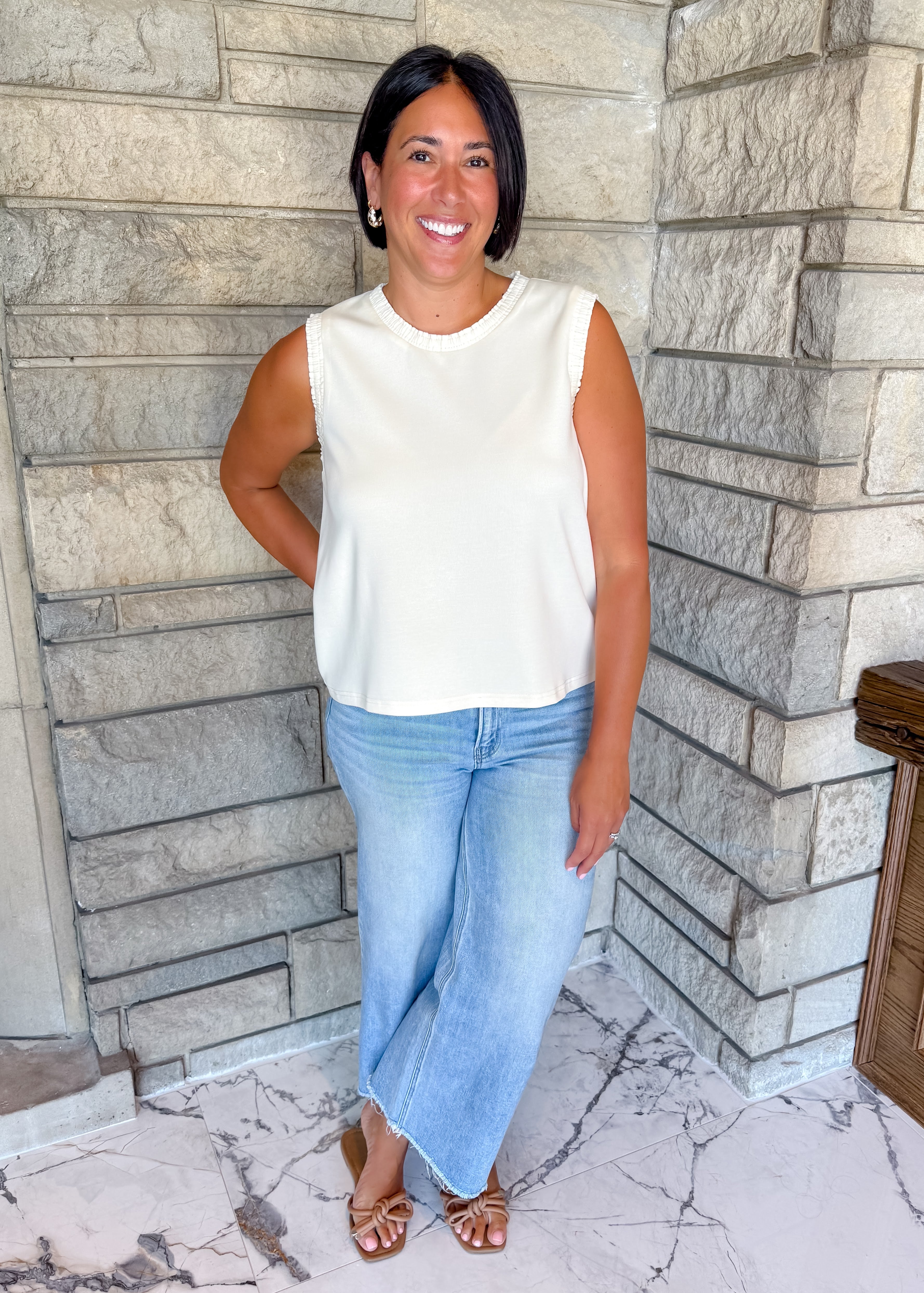 Karen Smocked Edge Tank