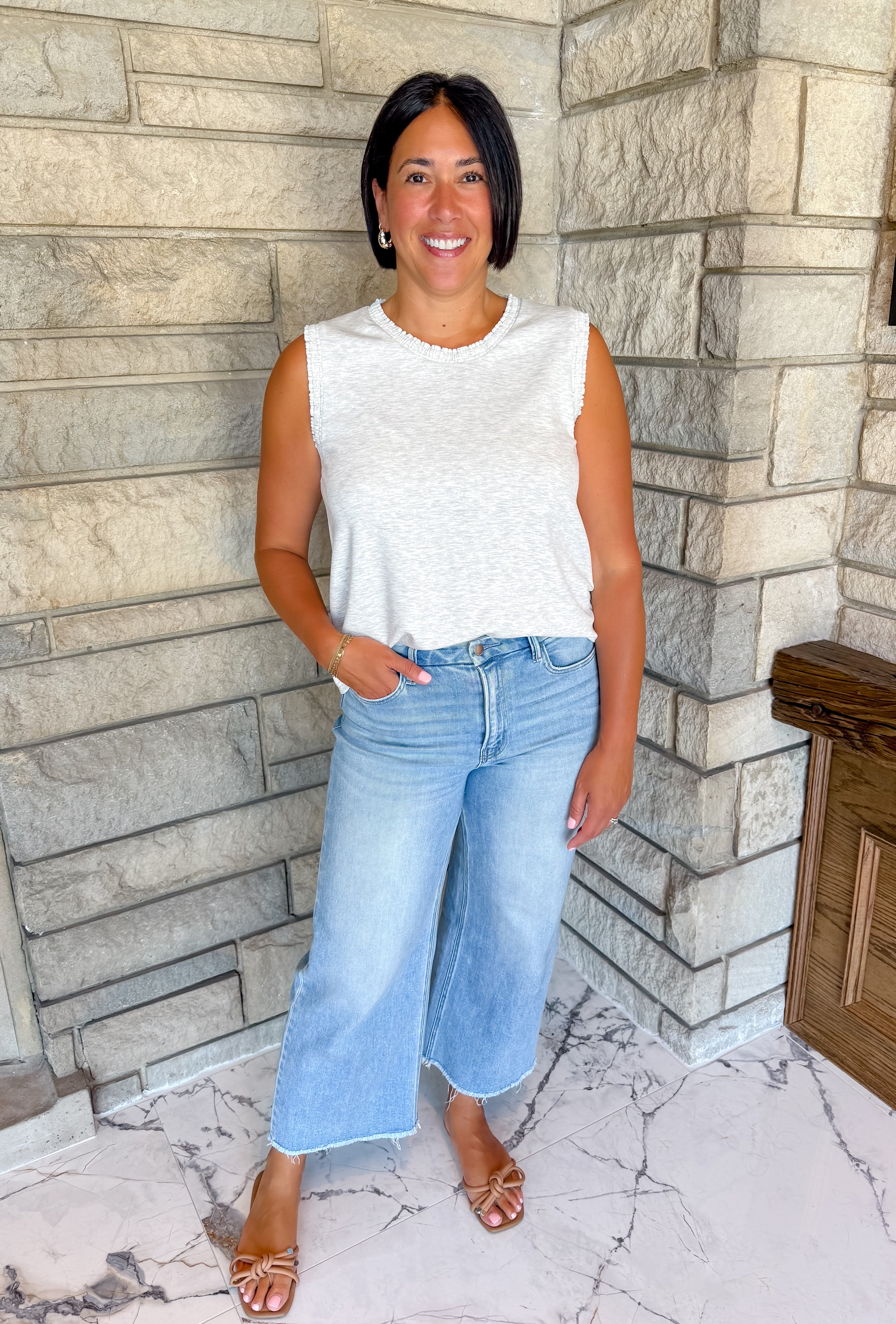 Karen Smocked Edge Tank