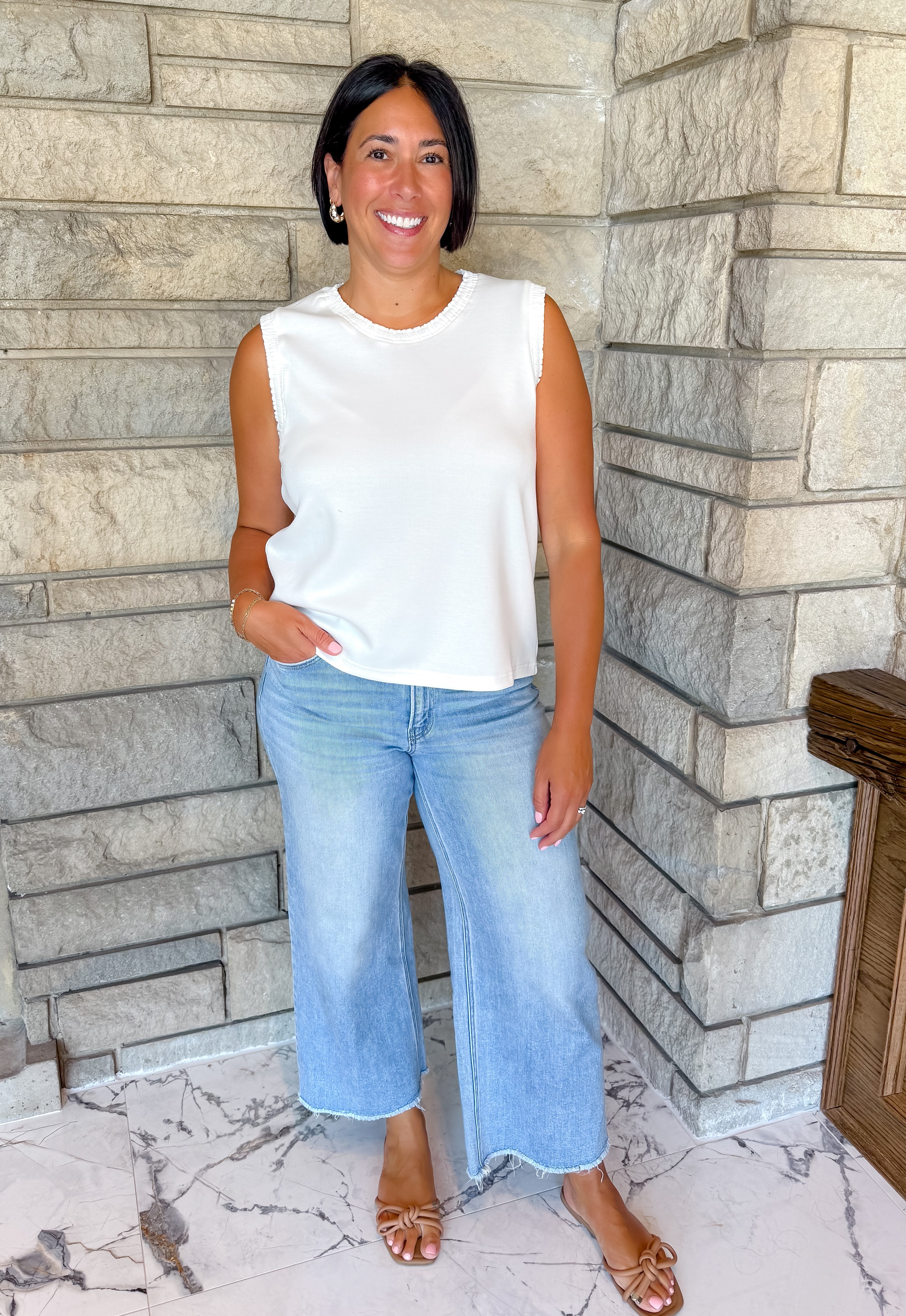 Karen Smocked Edge Tank