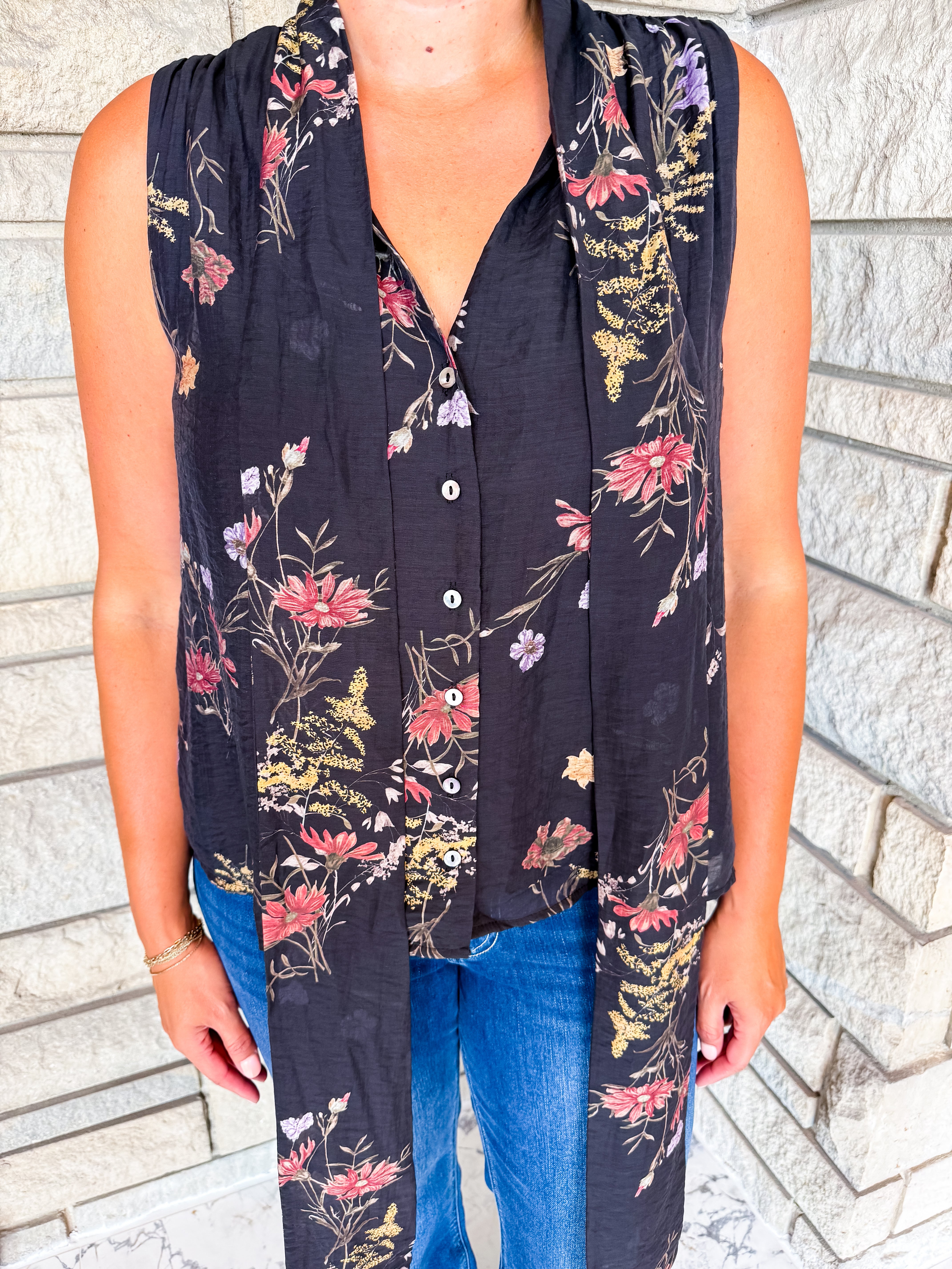 Juliette Floral Tie Neck Top