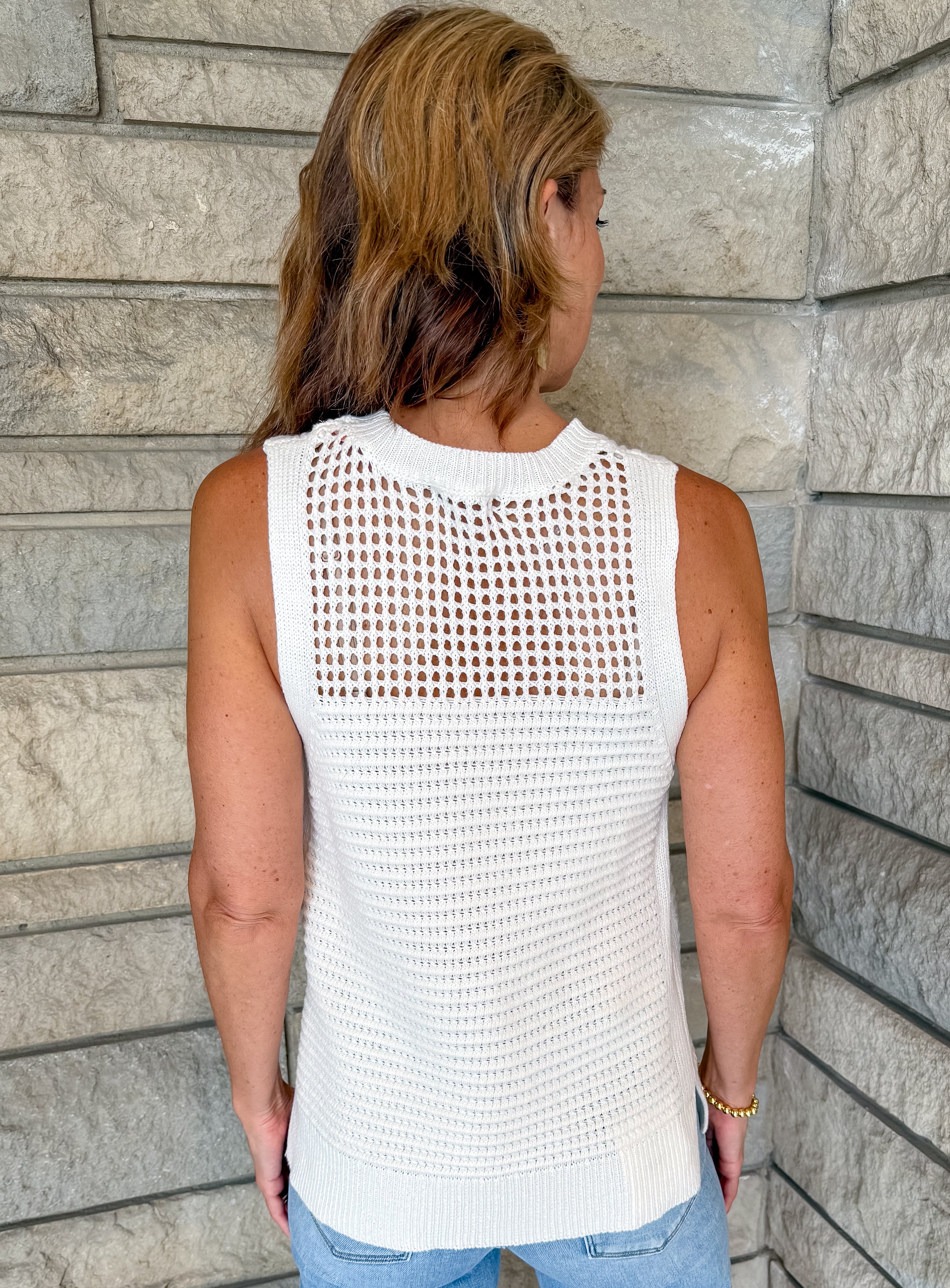 Carolyn Textured Sleeveless Sweater