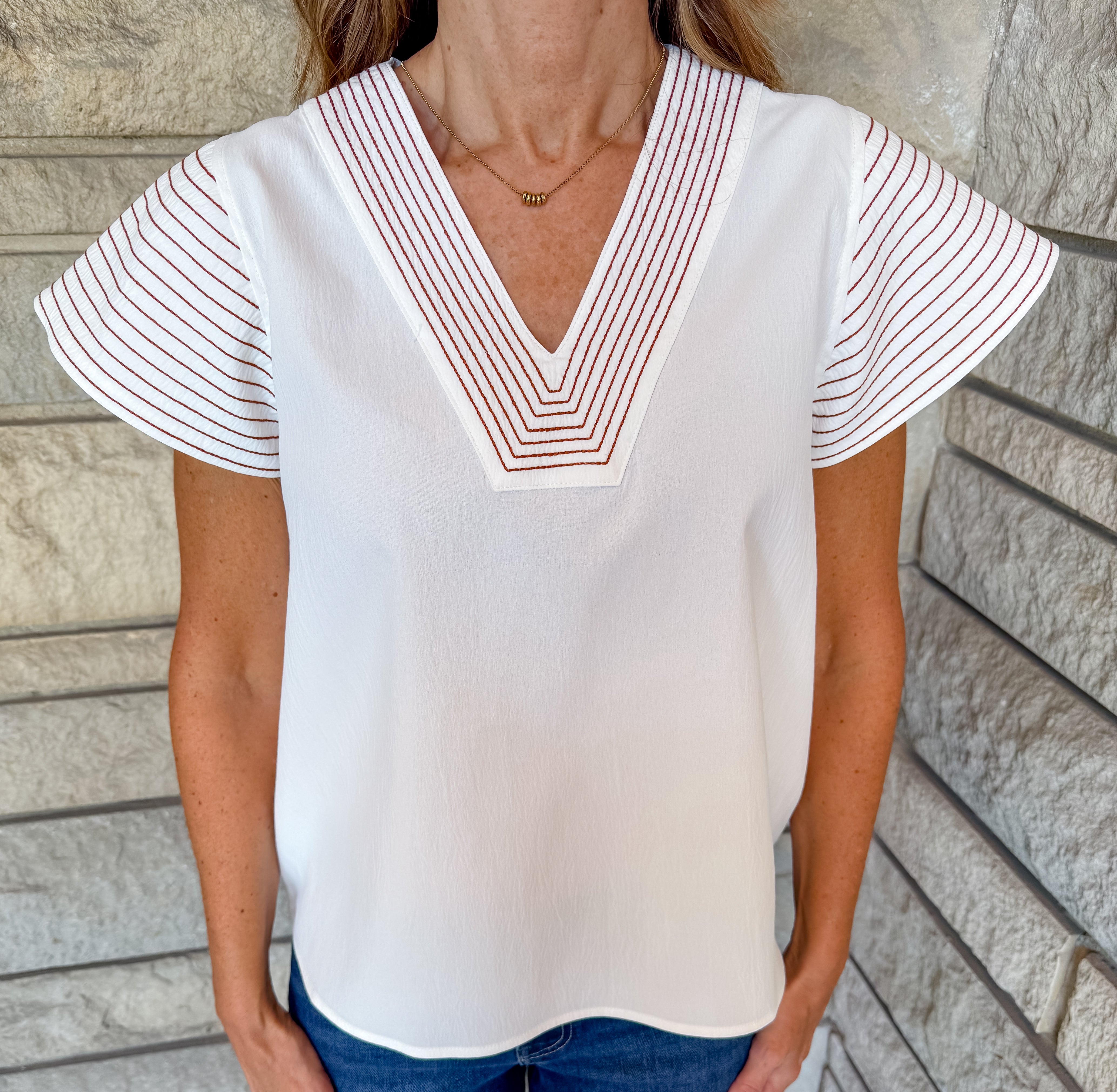 Abilene Stitch Trim Top