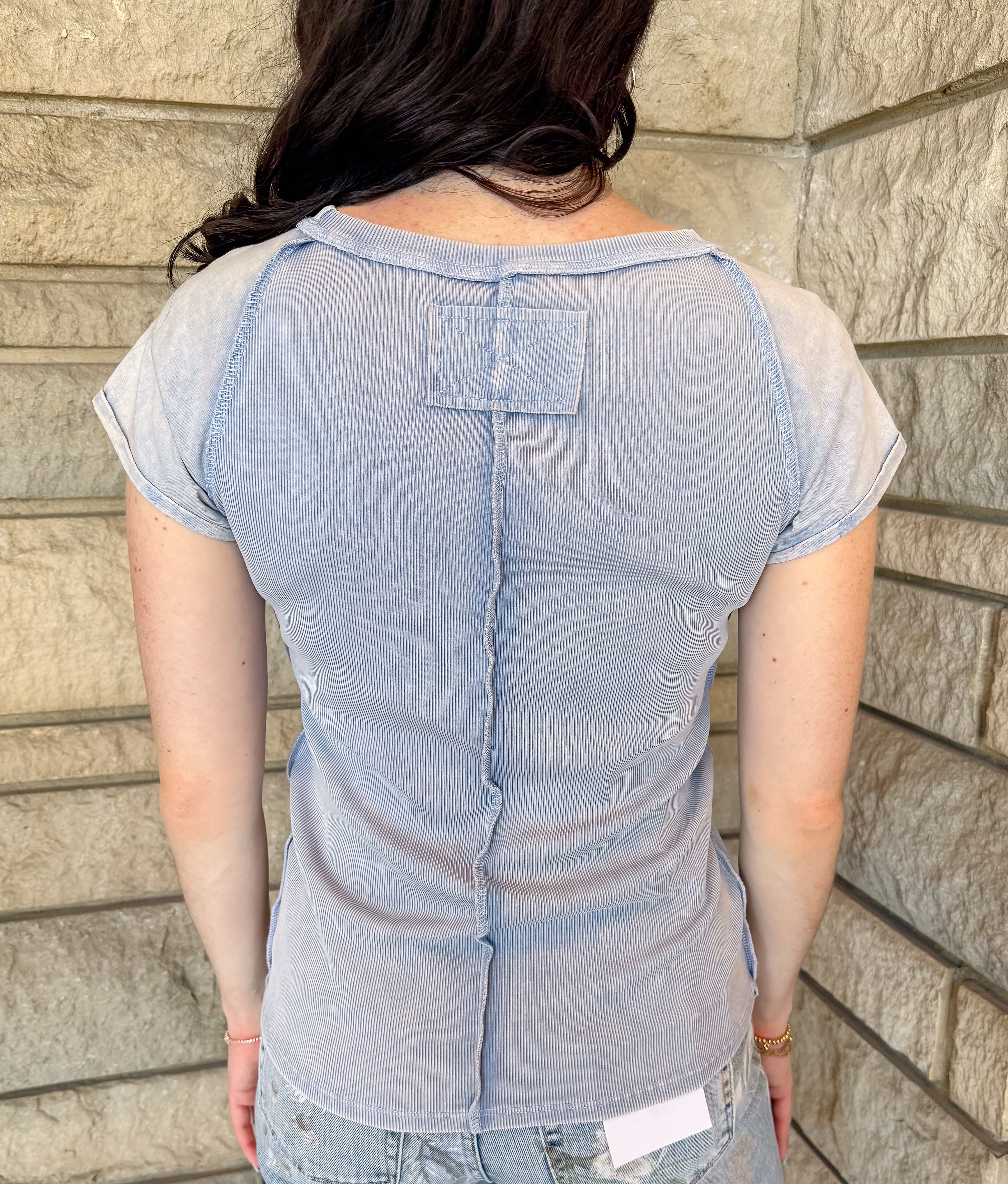 Paula Washed Rib Knit Tee