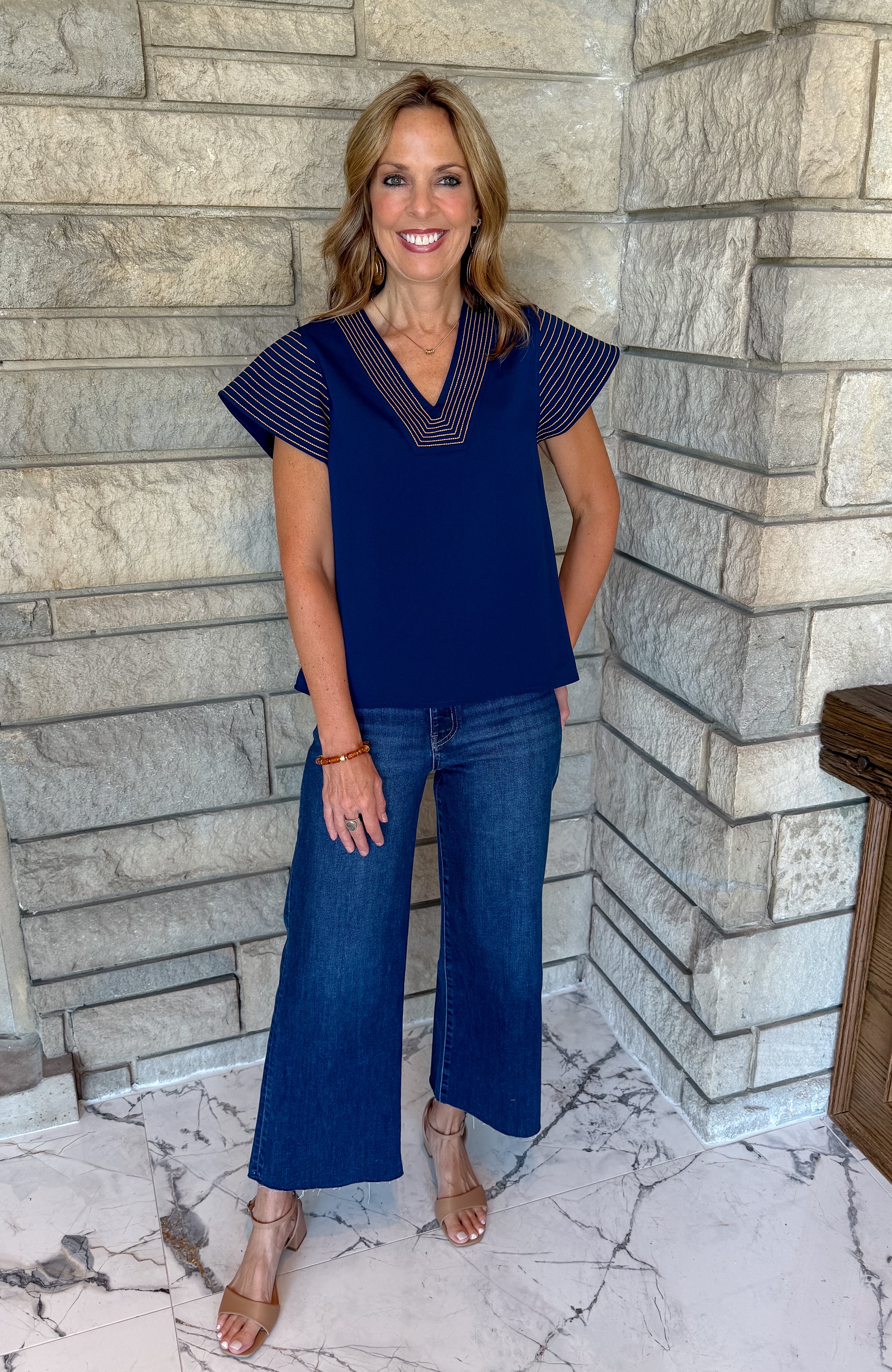 Abilene Stitch Trim Top