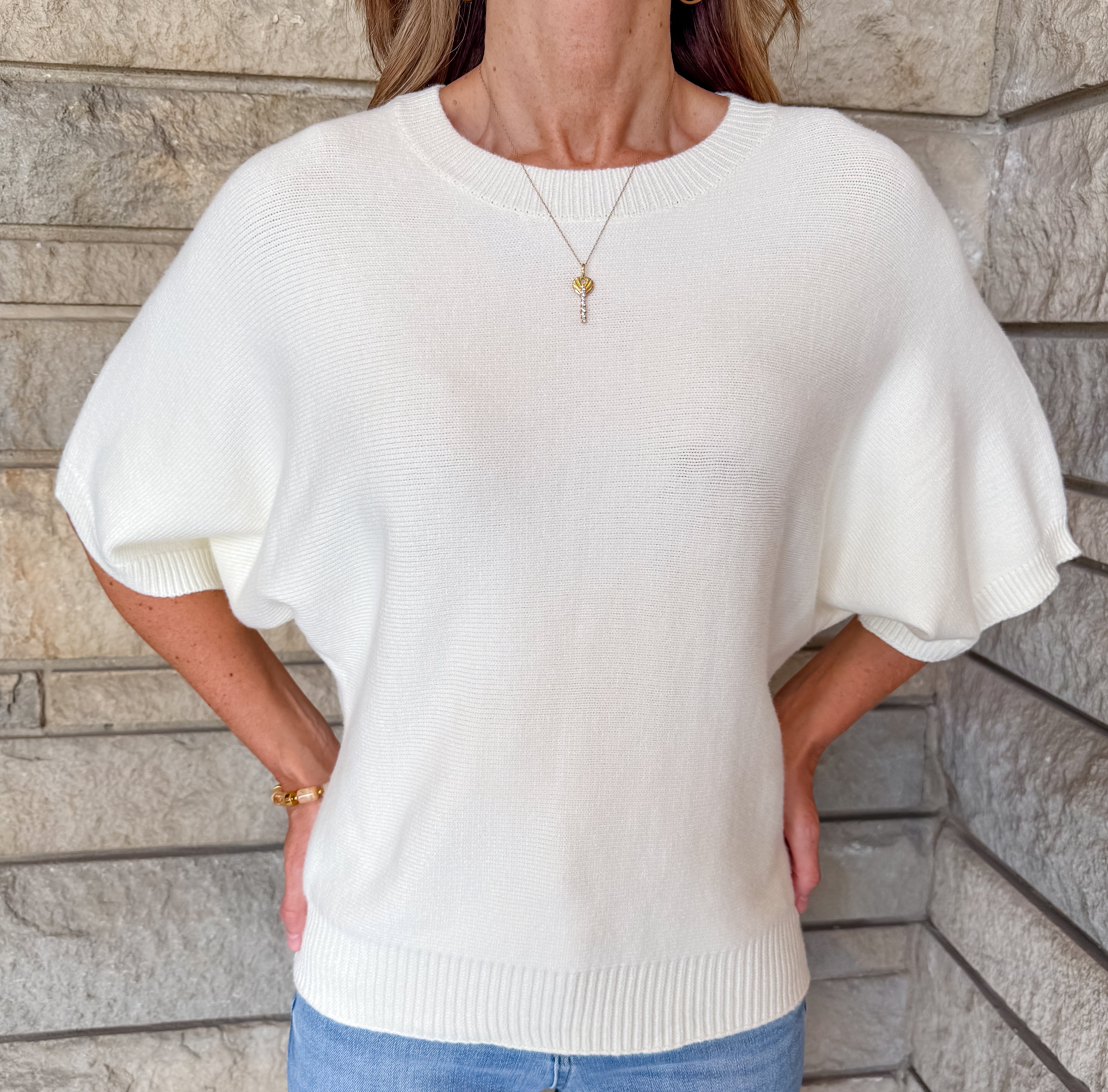 Coraline Solid Half Sleeve Sweater