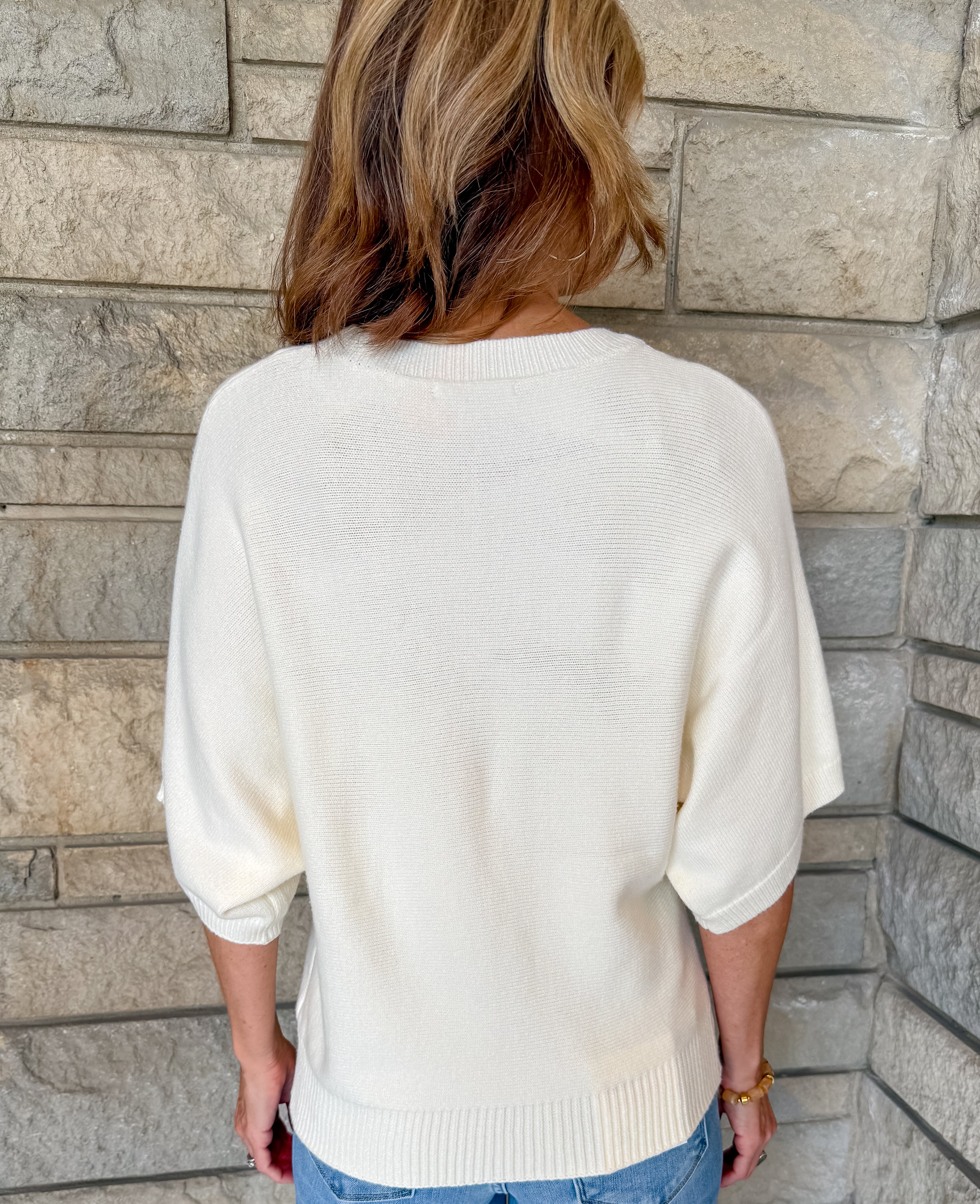 Coraline Solid Half Sleeve Sweater