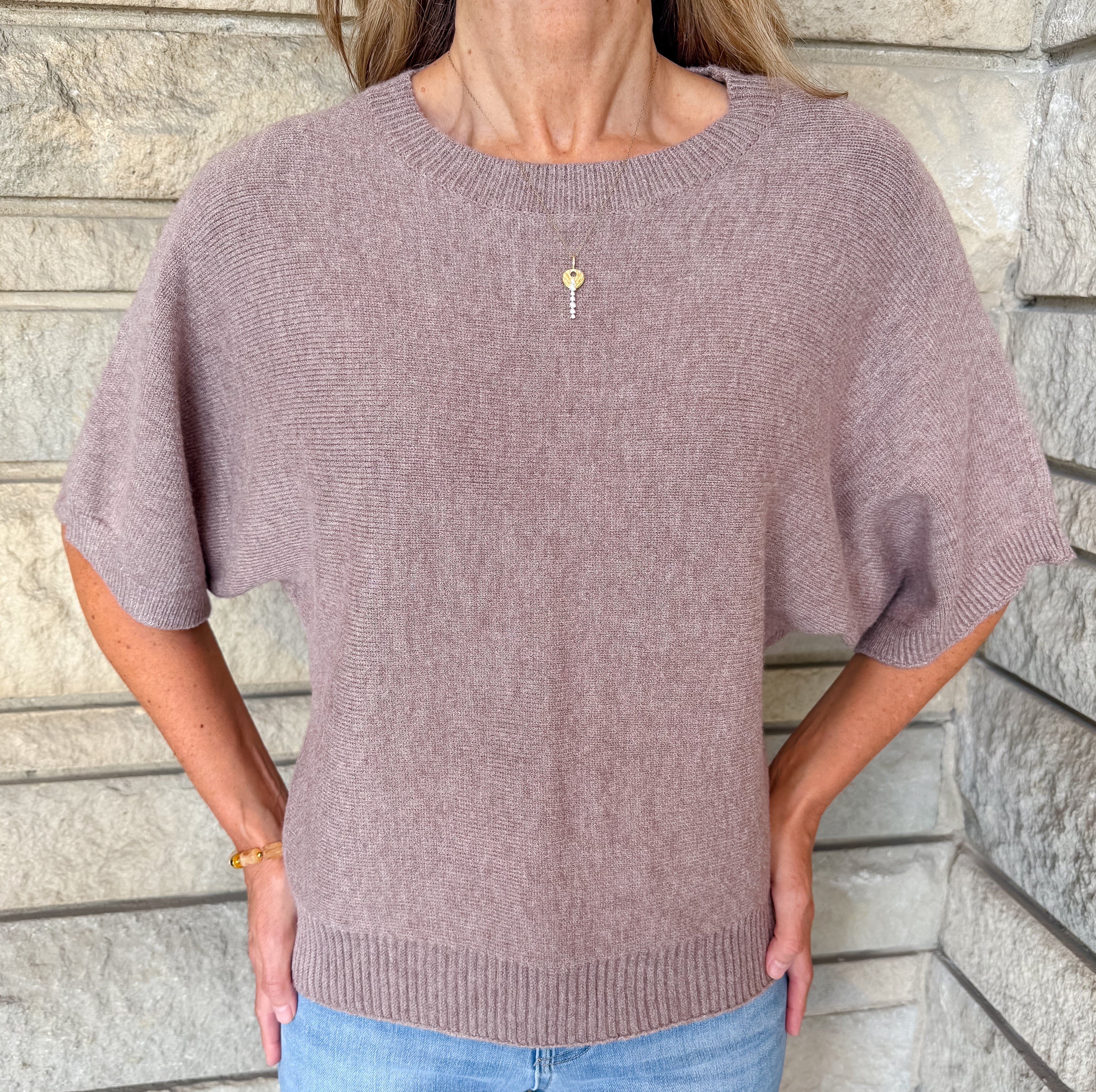 Coraline Solid Half Sleeve Sweater