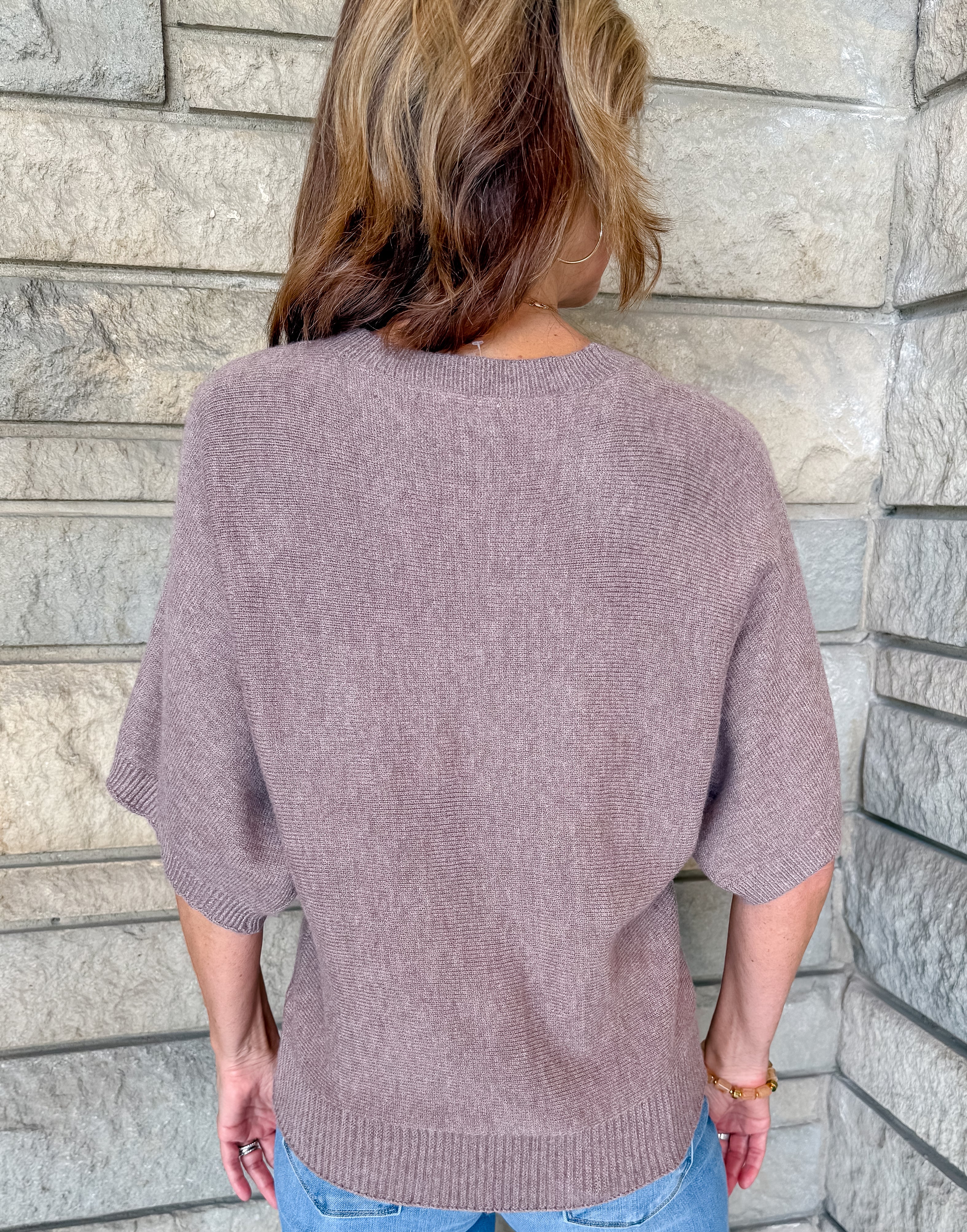 Coraline Solid Half Sleeve Sweater