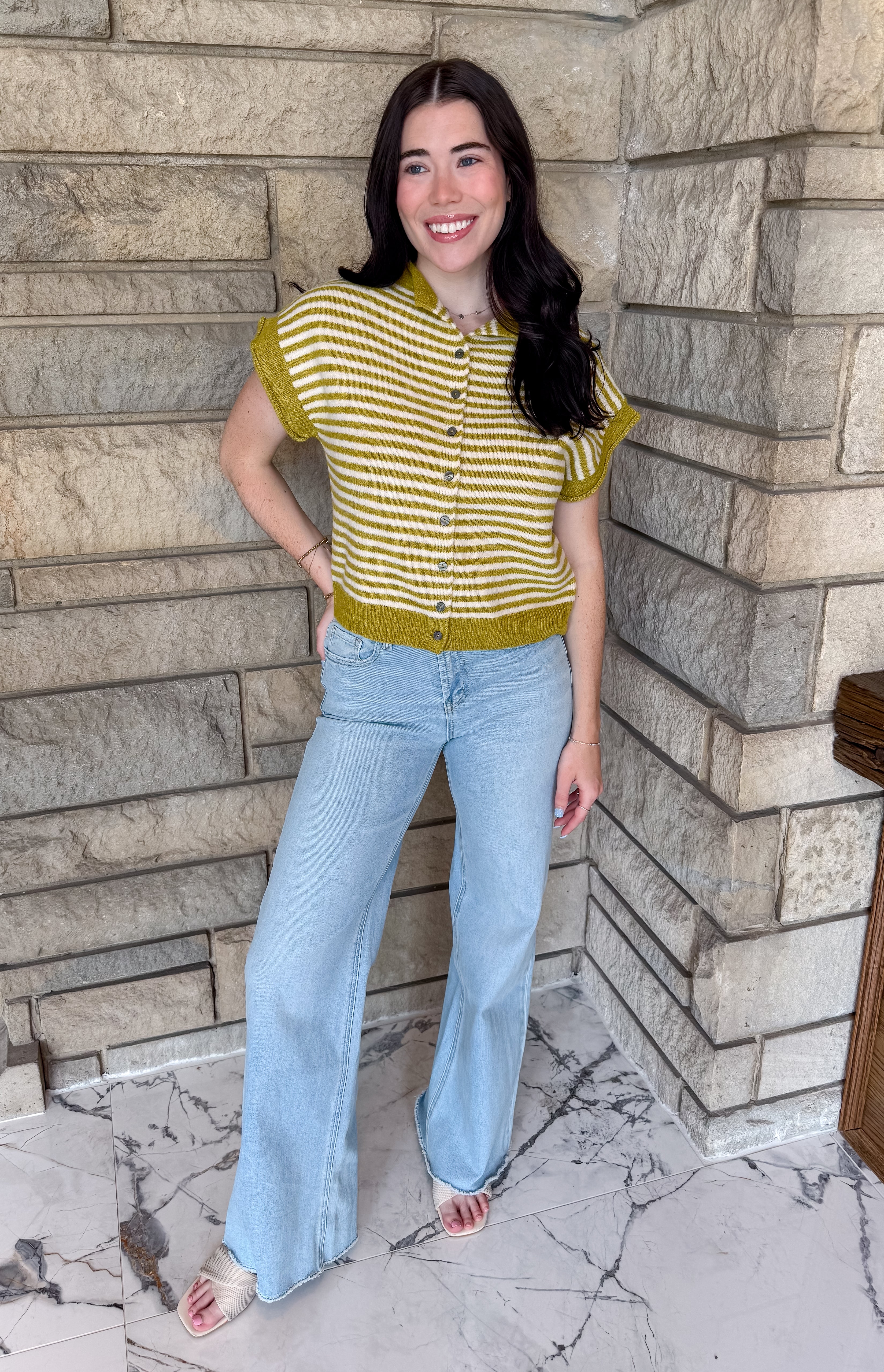 Camie Striped Cap Cardigan